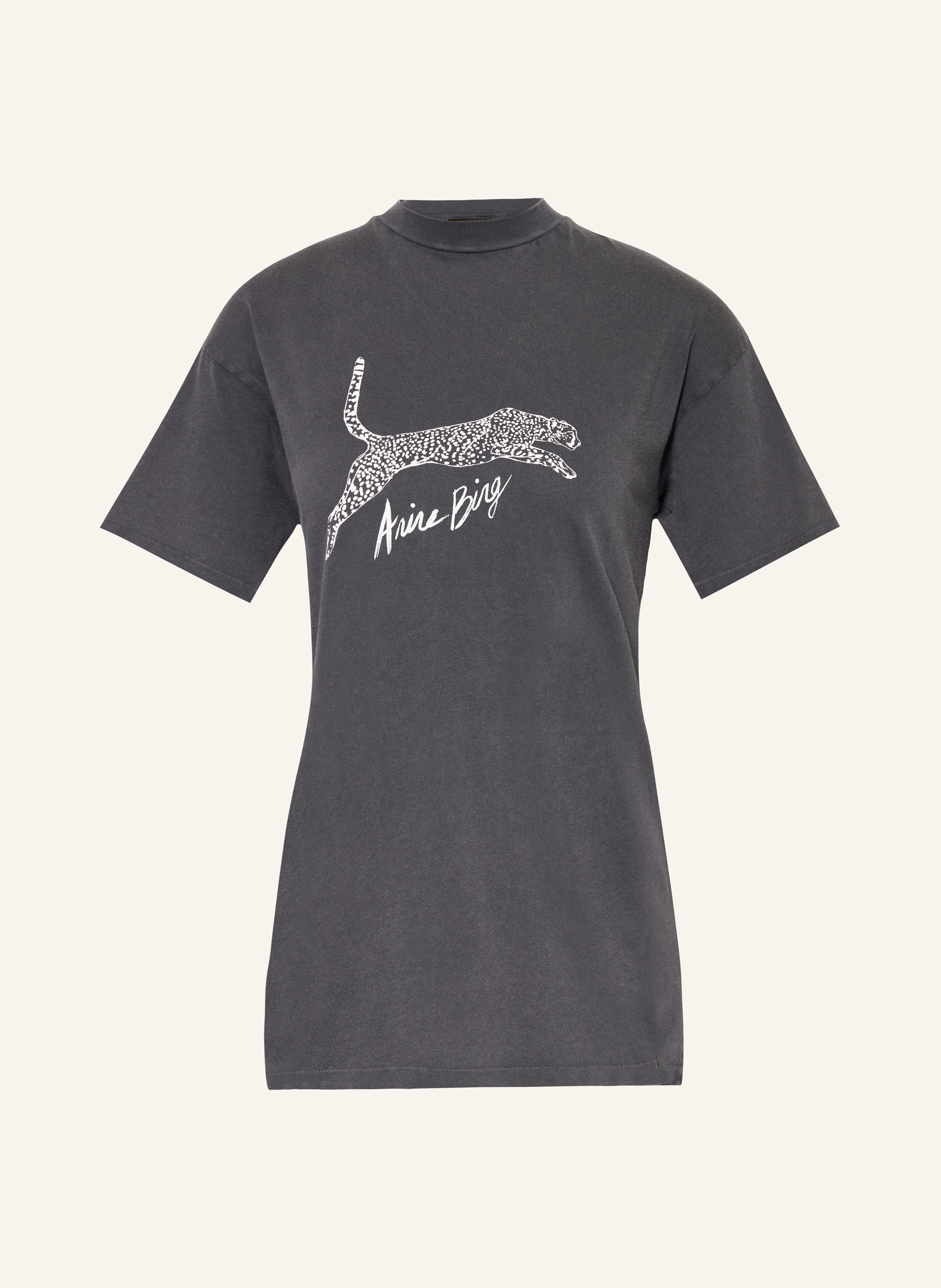 ANINE BING T-shirt WALKER kolor cziemnoszary/ biały