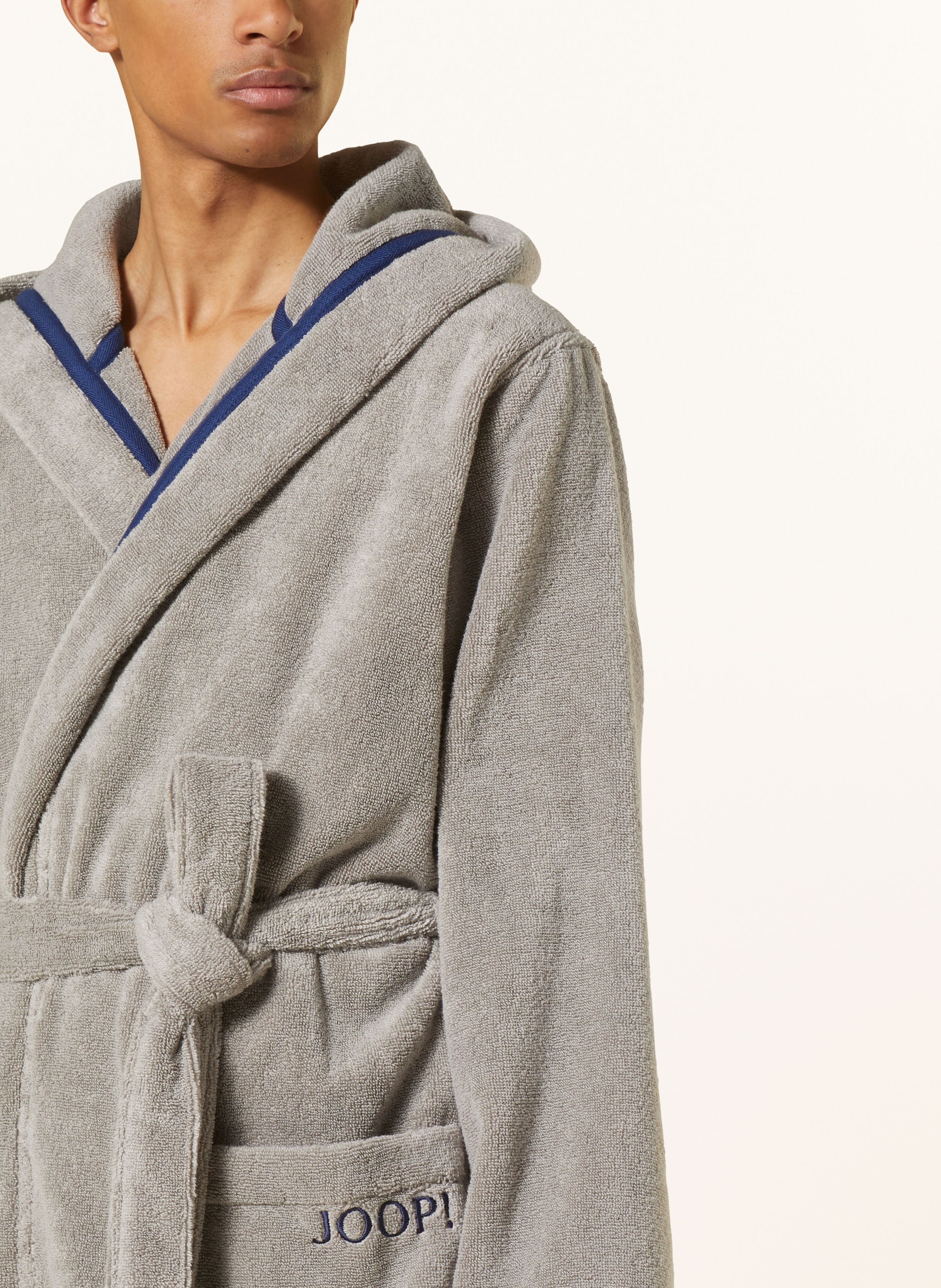 Thumbnail - Joop! Herren-Bademantel Mit Kapuze grau