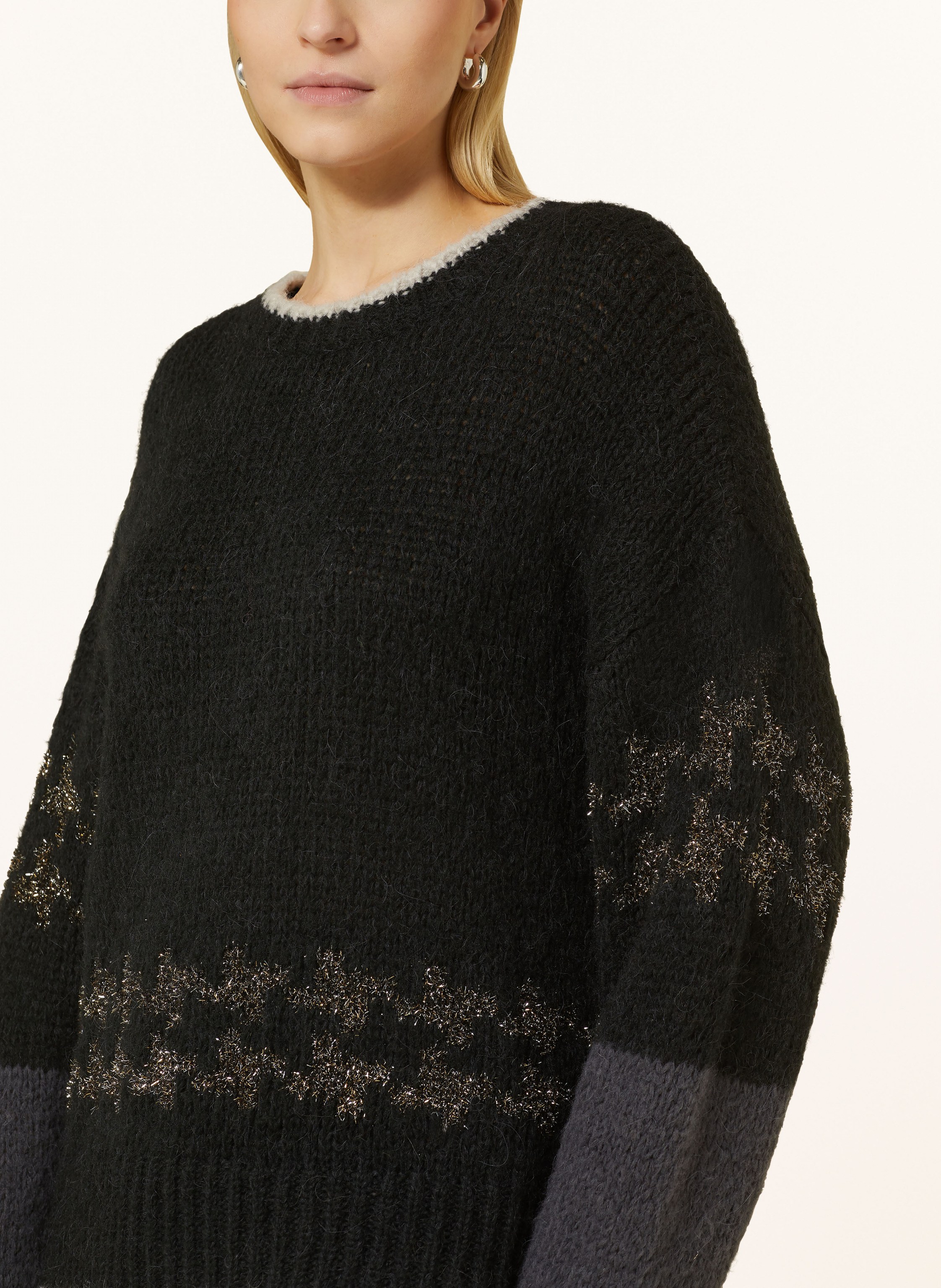 Thumbnail - Yippie Hippie Pullover Mit Glitzergarn schwarz
