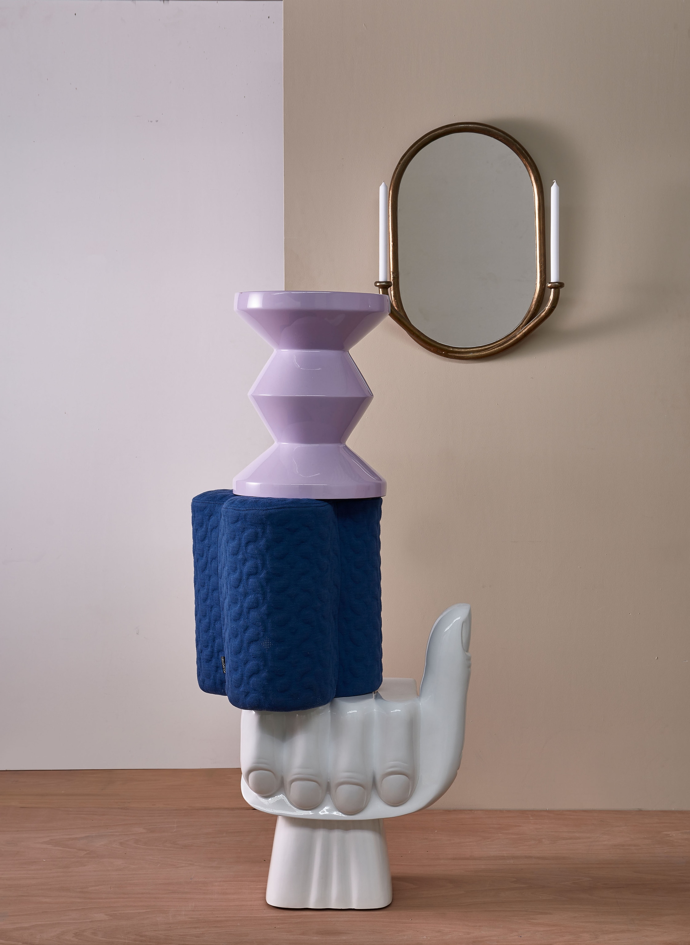 Thumbnail - Polspotten Hocker Zig Zag lila