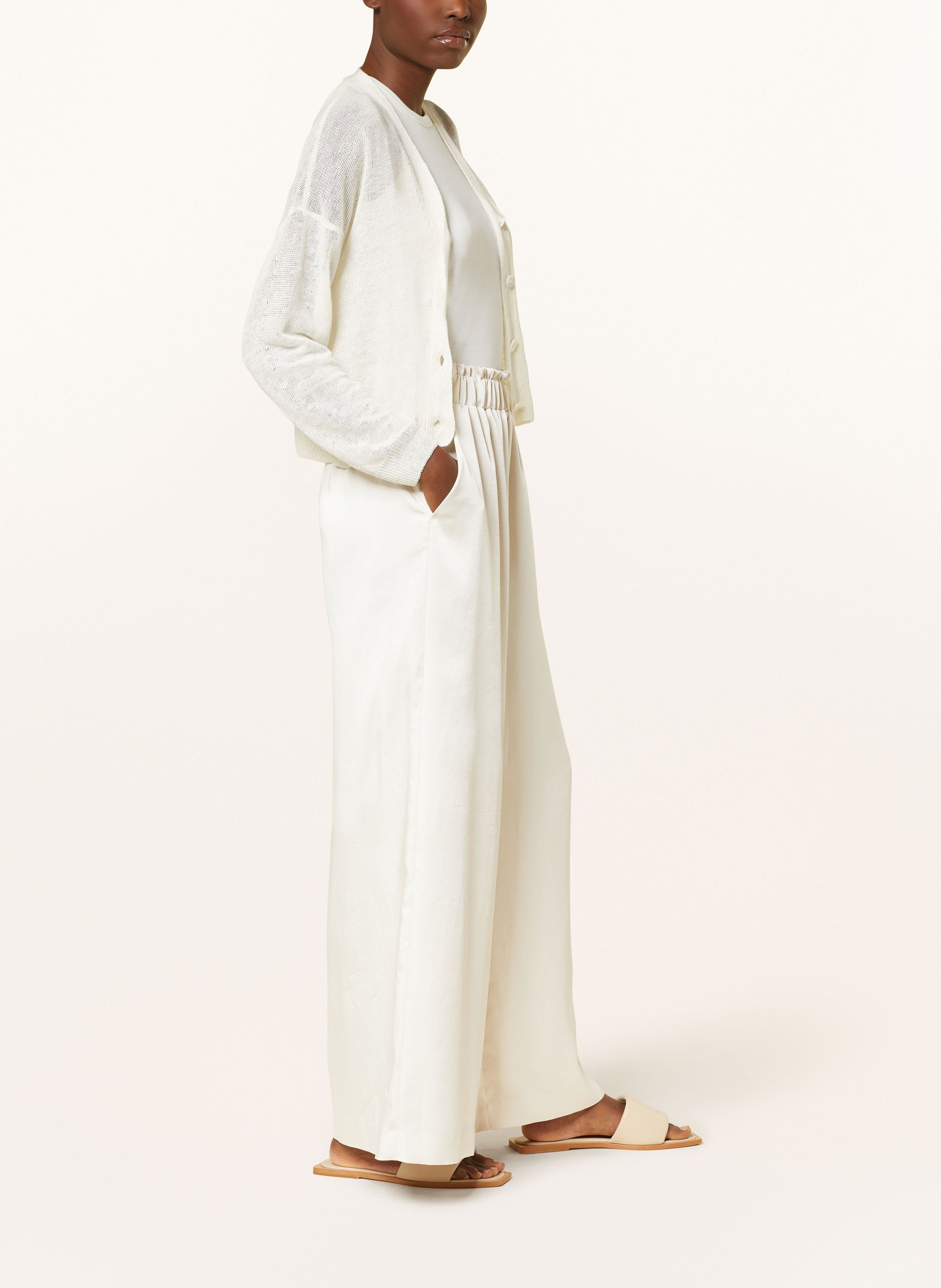 Thumbnail - Claudie Pierlot Marlenehose Aus Satin beige