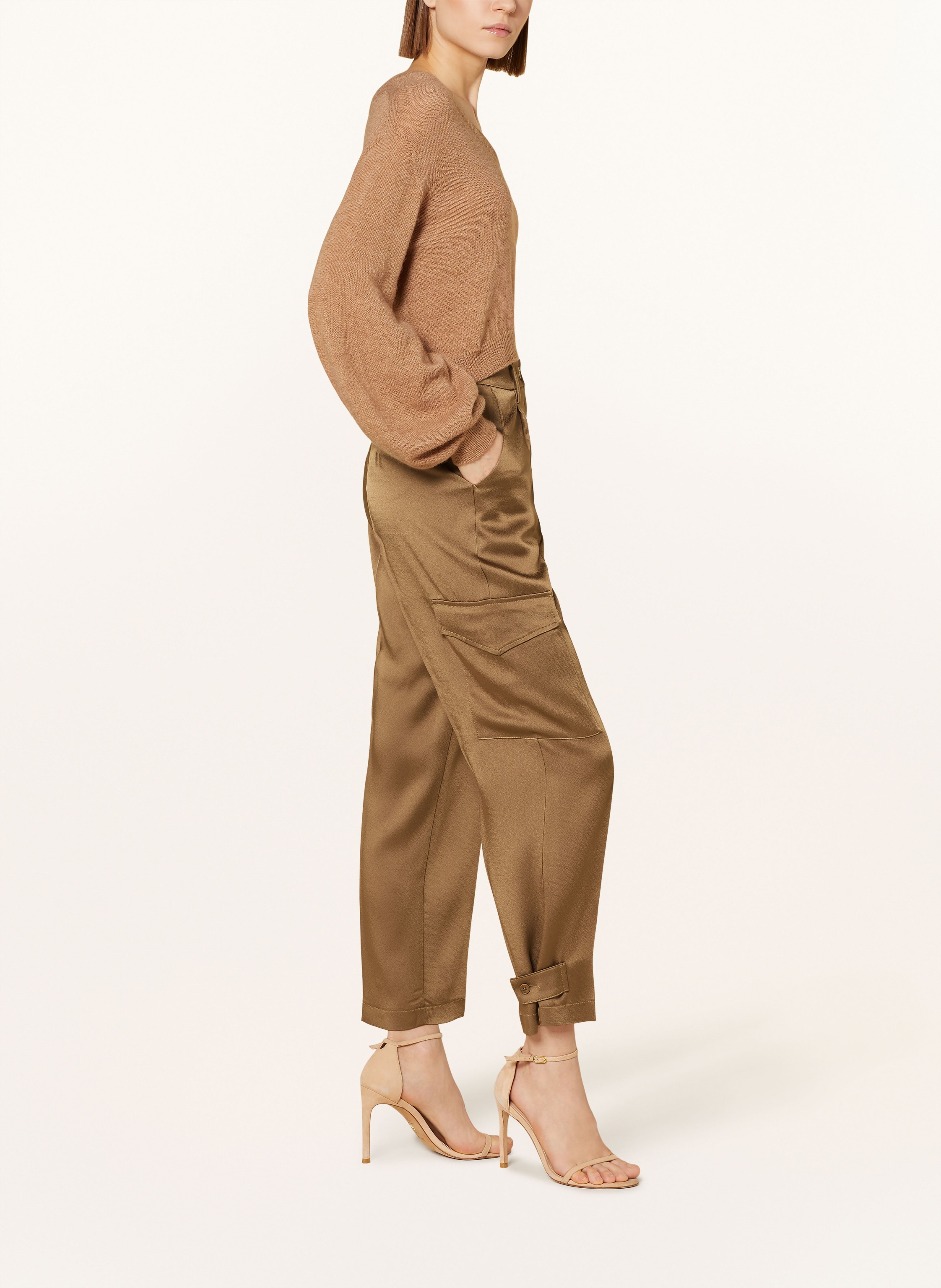 Thumbnail - Cambio Cargohose Koko Aus Satin beige