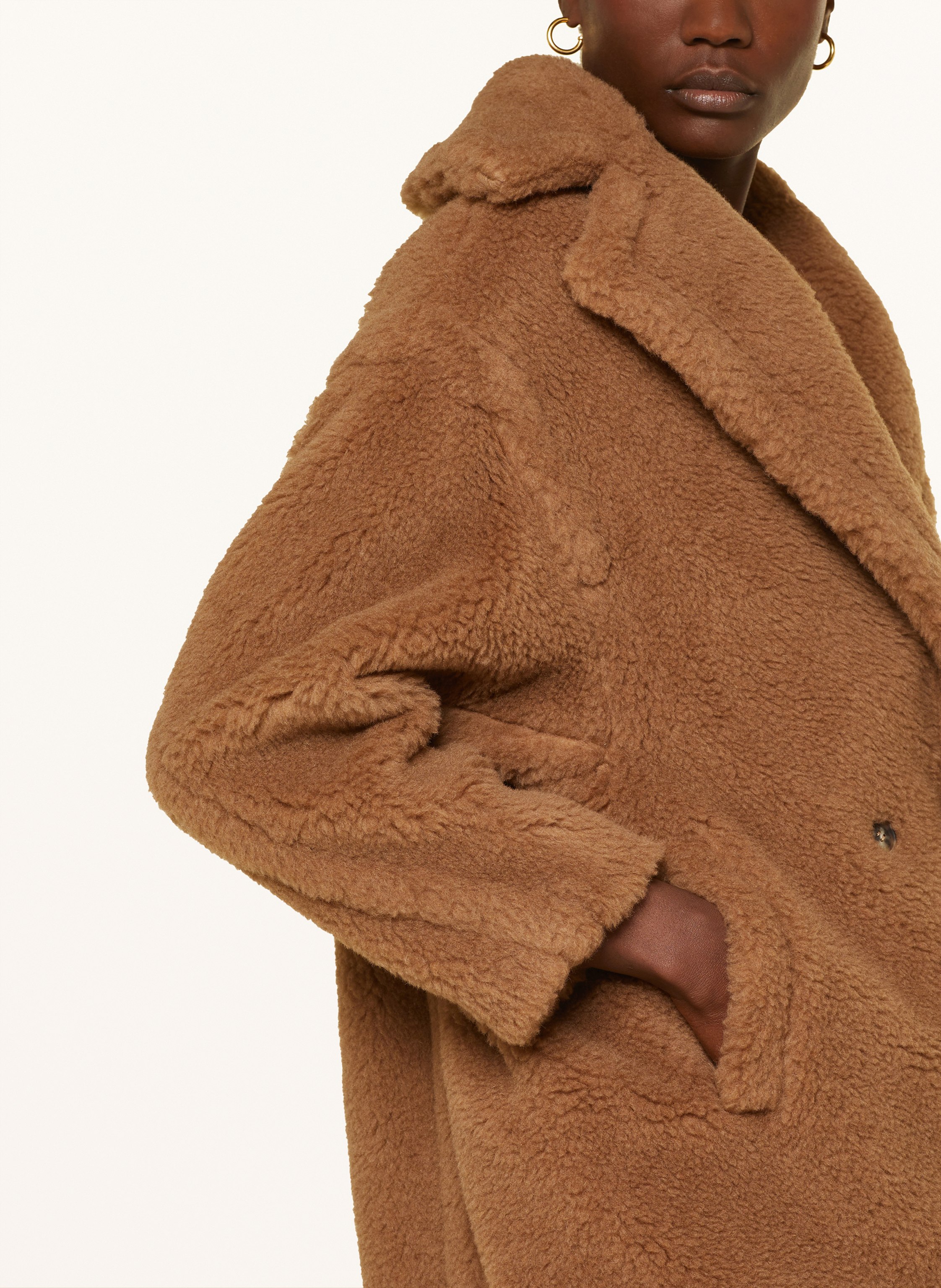 Thumbnail - Max Mara Teddyfell-Mantel Teddy Aus Kamelhaar braun