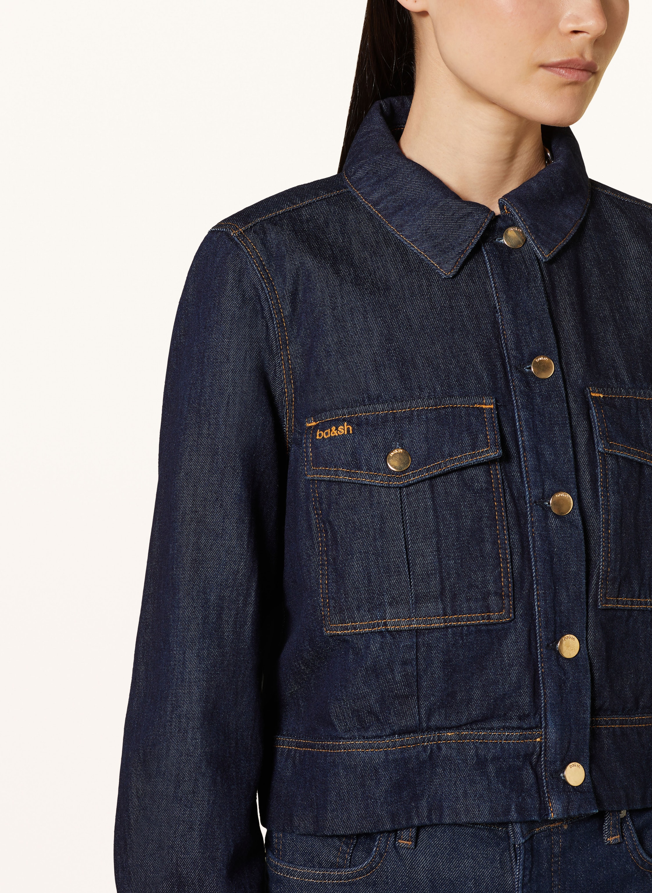 Thumbnail - Ba&Sh Jeansjacke Delia blau