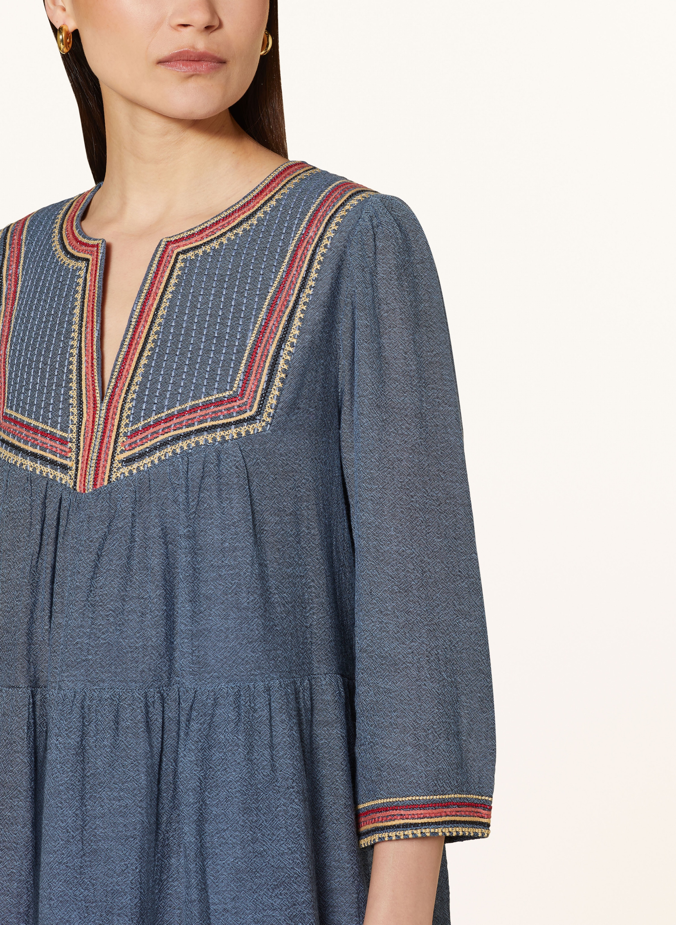 Thumbnail - Ba&Sh Kleid Ciana Mit 3/4-Arm blau