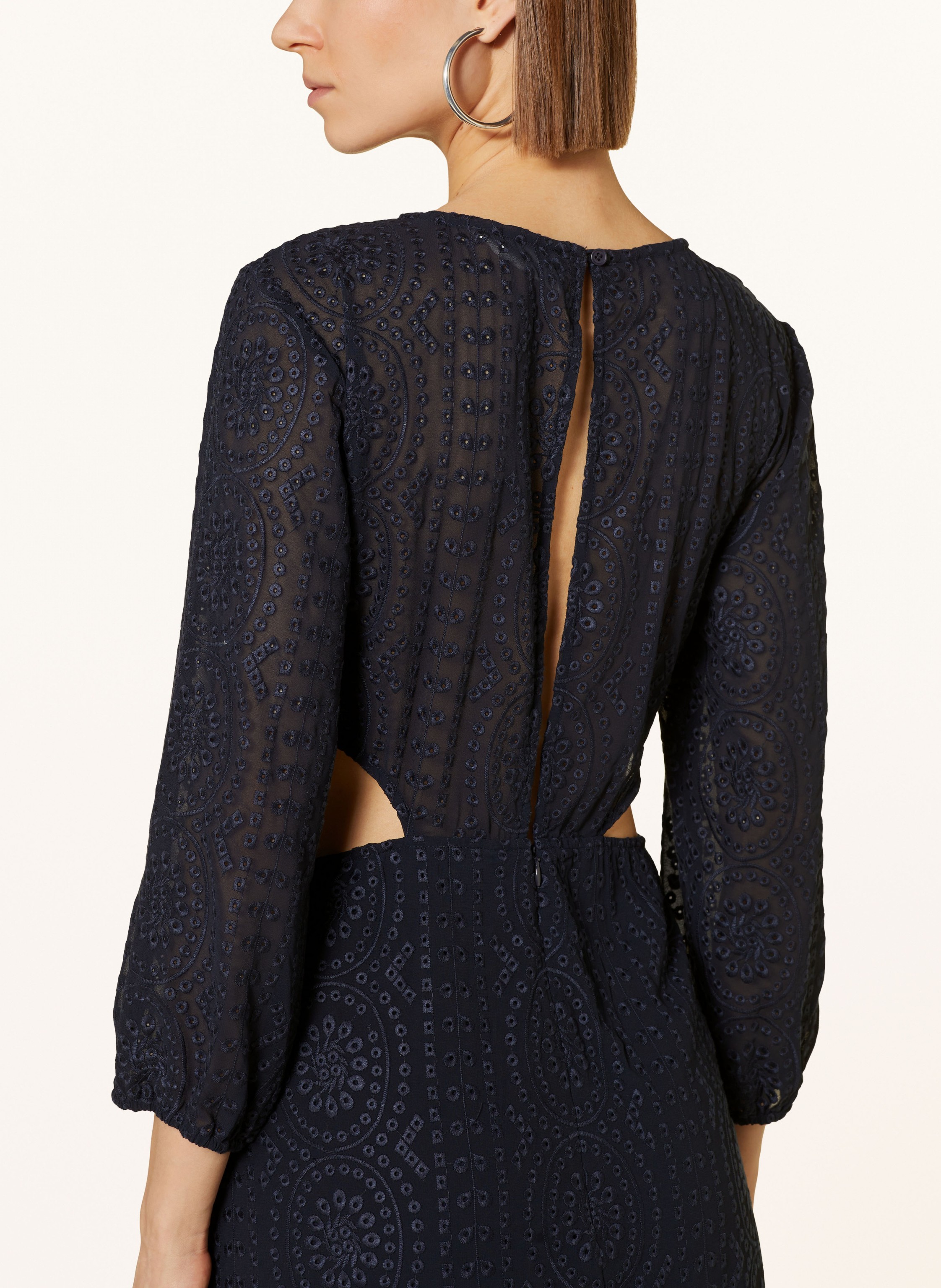 Thumbnail - Ba&Sh Kleid Bettina Aus Lochspitze Mit Cut-Outs blau