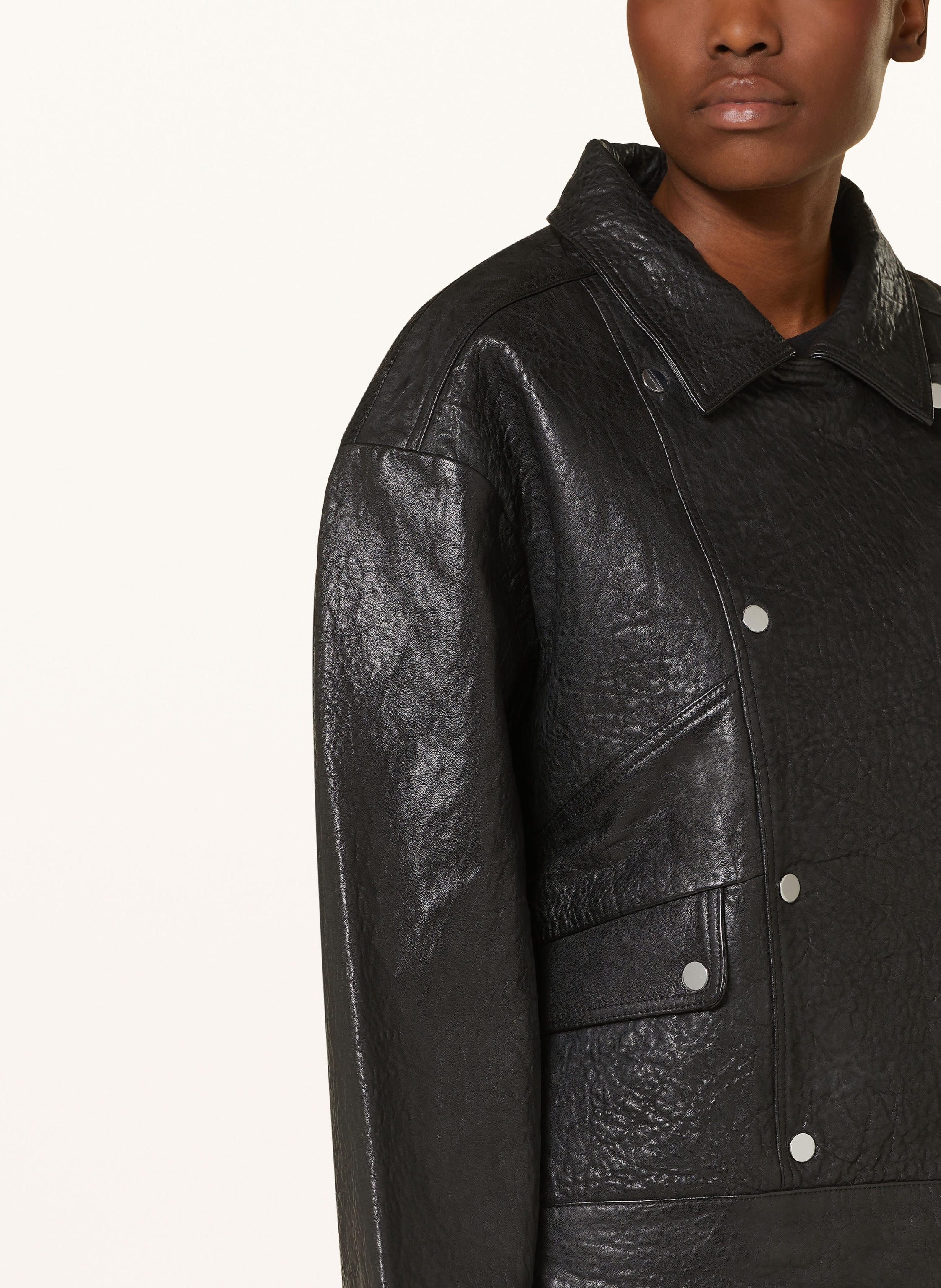 Thumbnail - Ba&Sh Lederjacke Brad schwarz