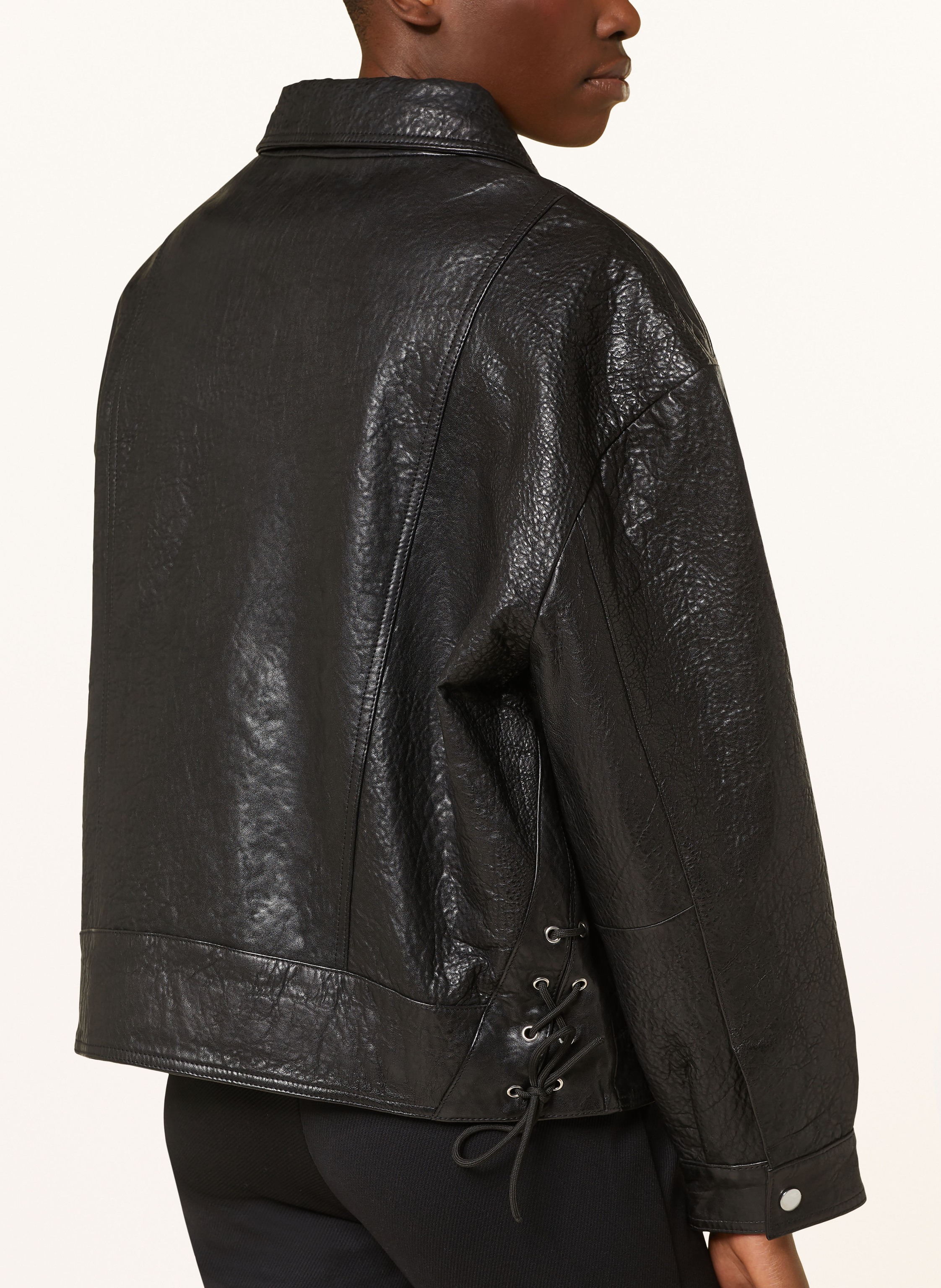 Ba&Sh Lederjacke Brad schwarz – Bild 2