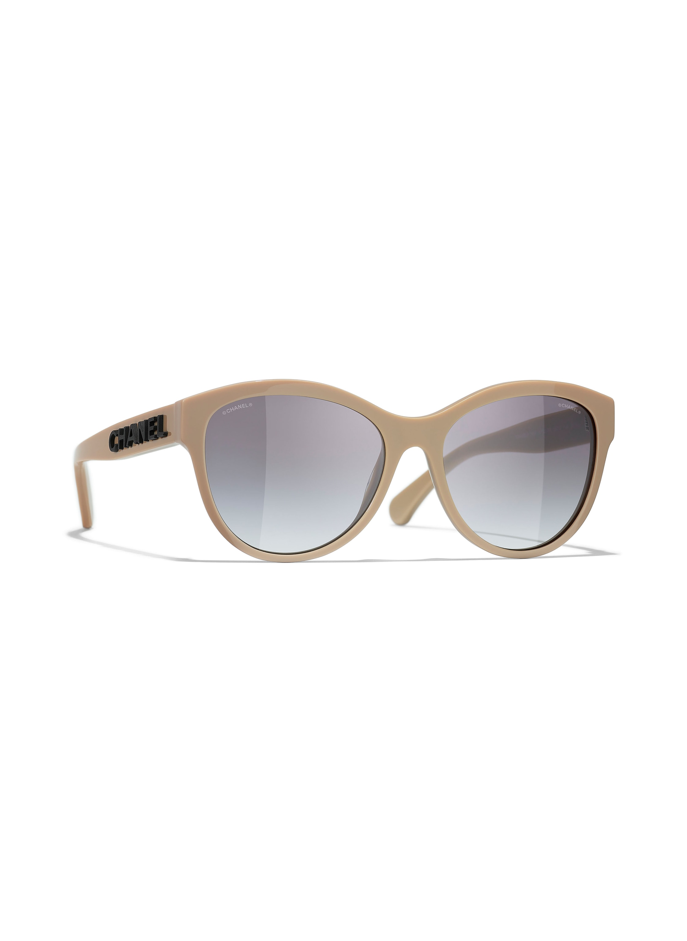 CHANEL Schmetterlingsförmige Sonnenbrille in 1520s6 - beige/ grau 