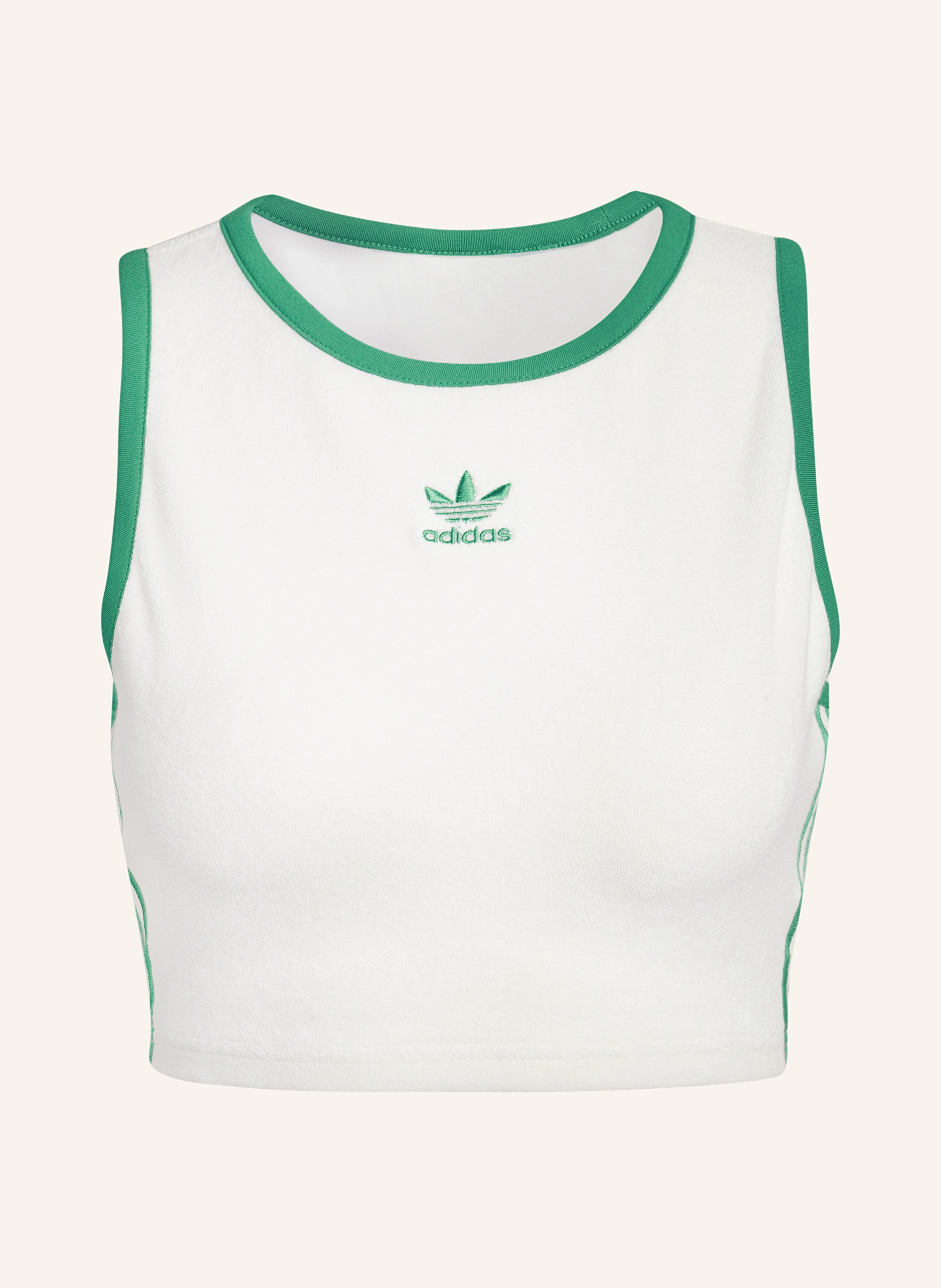 adidas Originals Cropped Top aus Frottee in weiss grun