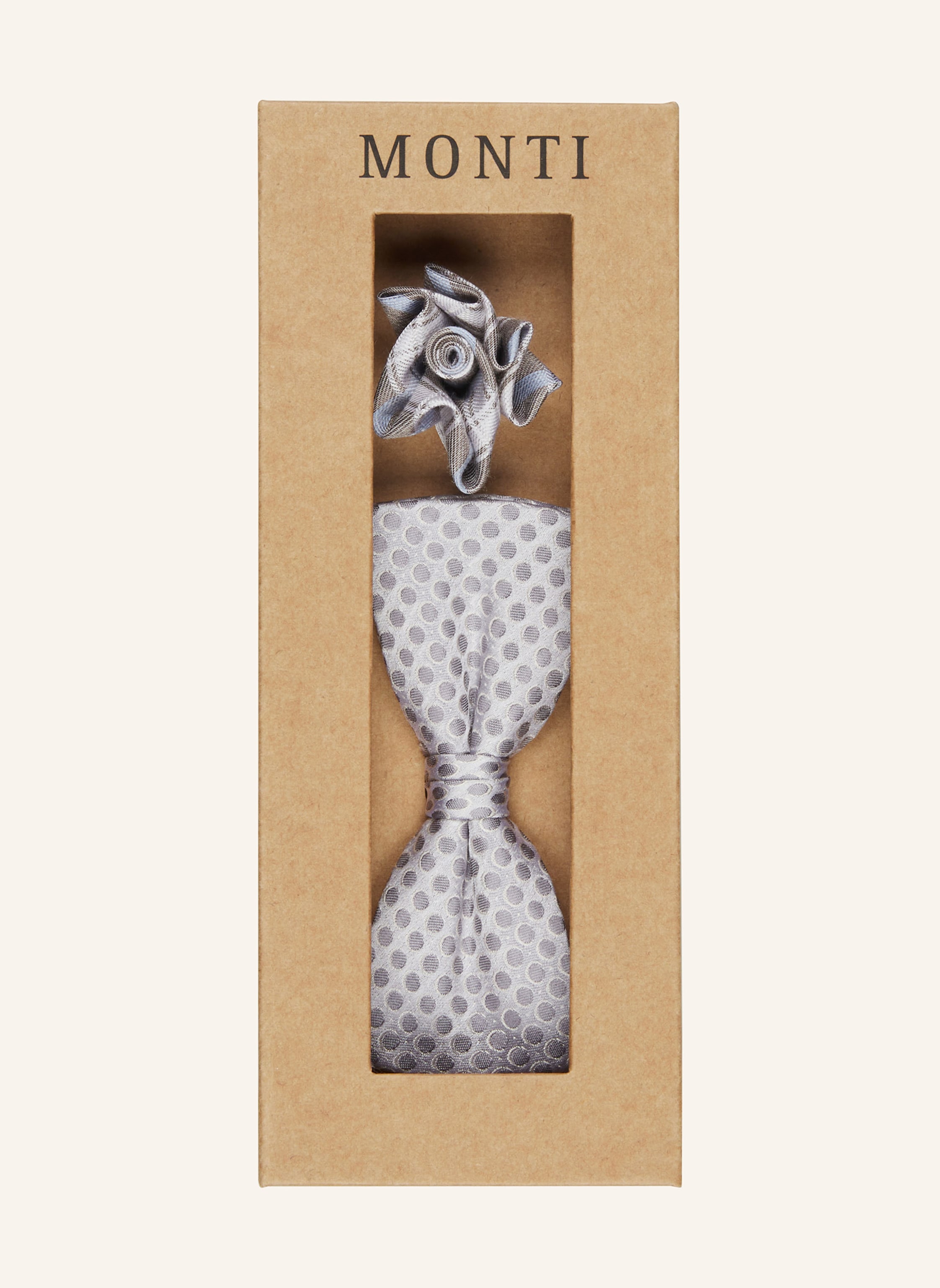 Thumbnail - Monti Set: Fliege Und Einstecktuch beige
