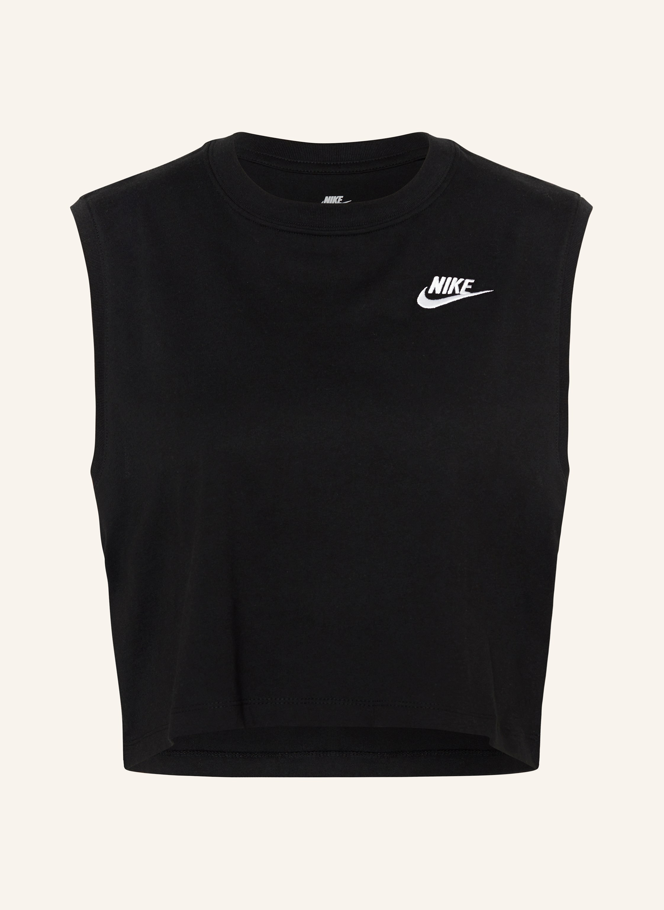 Black and white nike crop top 2025