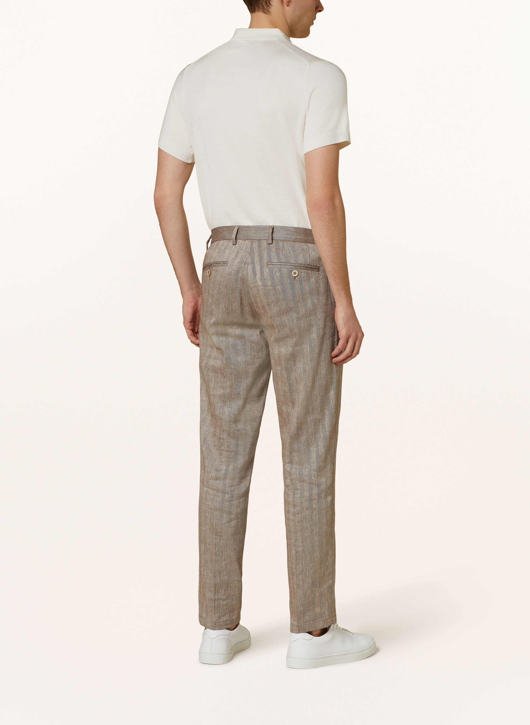 Thumbnail - Paul Anzughose Slim Fit Mit Leinen braun