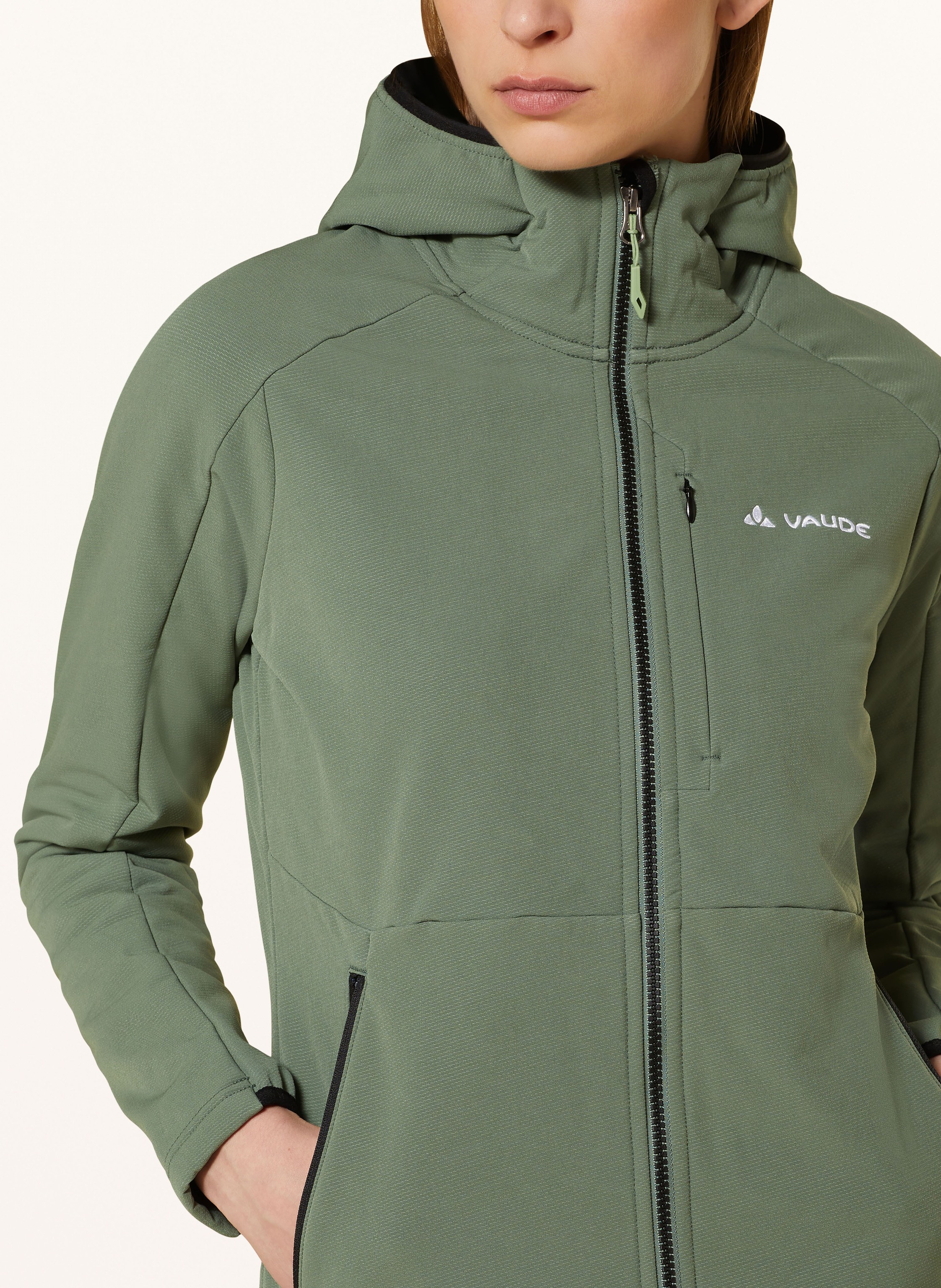 Vaude Midlayer-Jacke Elope Stormfleece gruen – Bild 2