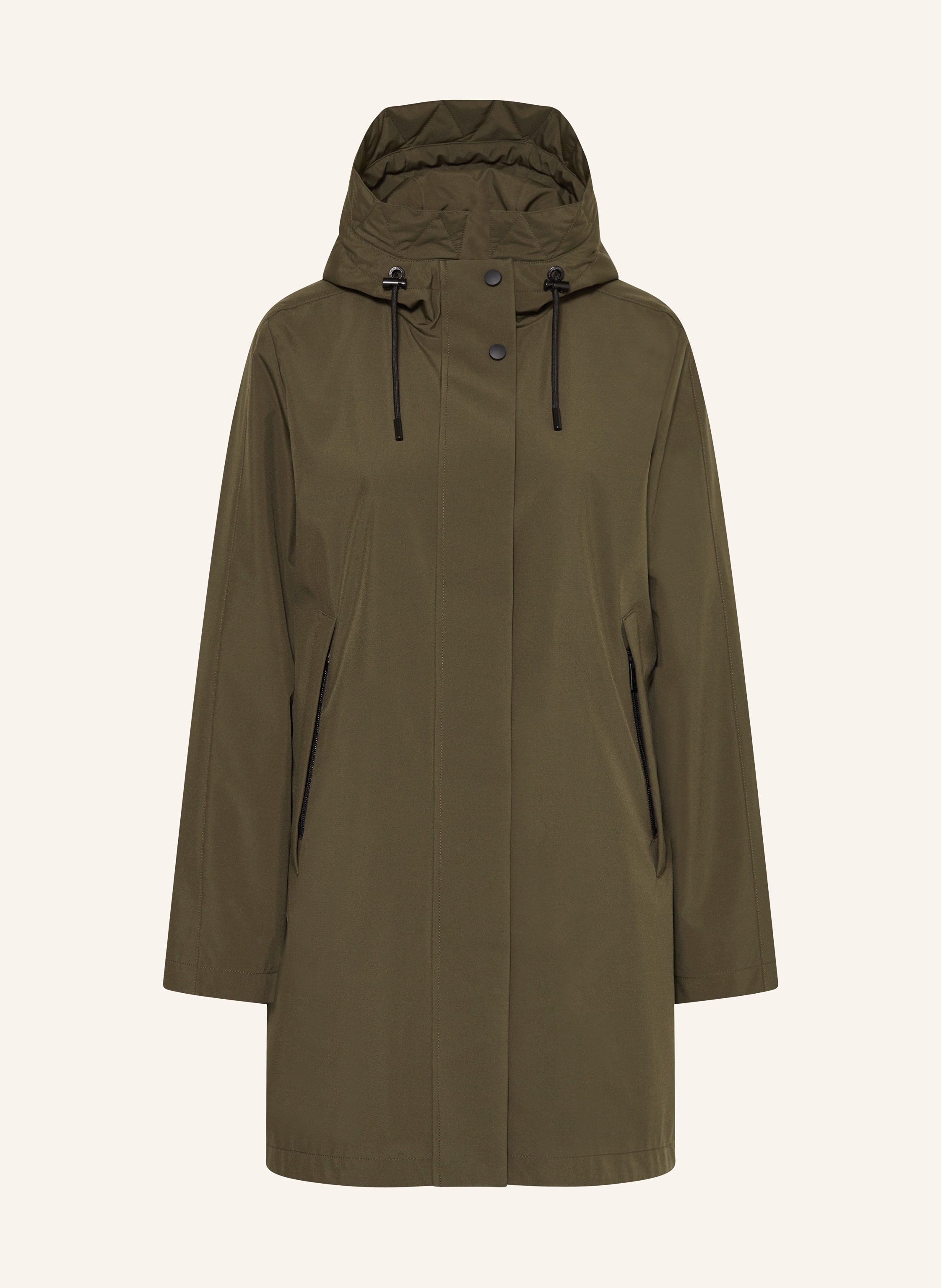 Men blocktech hooded fishtail parka top