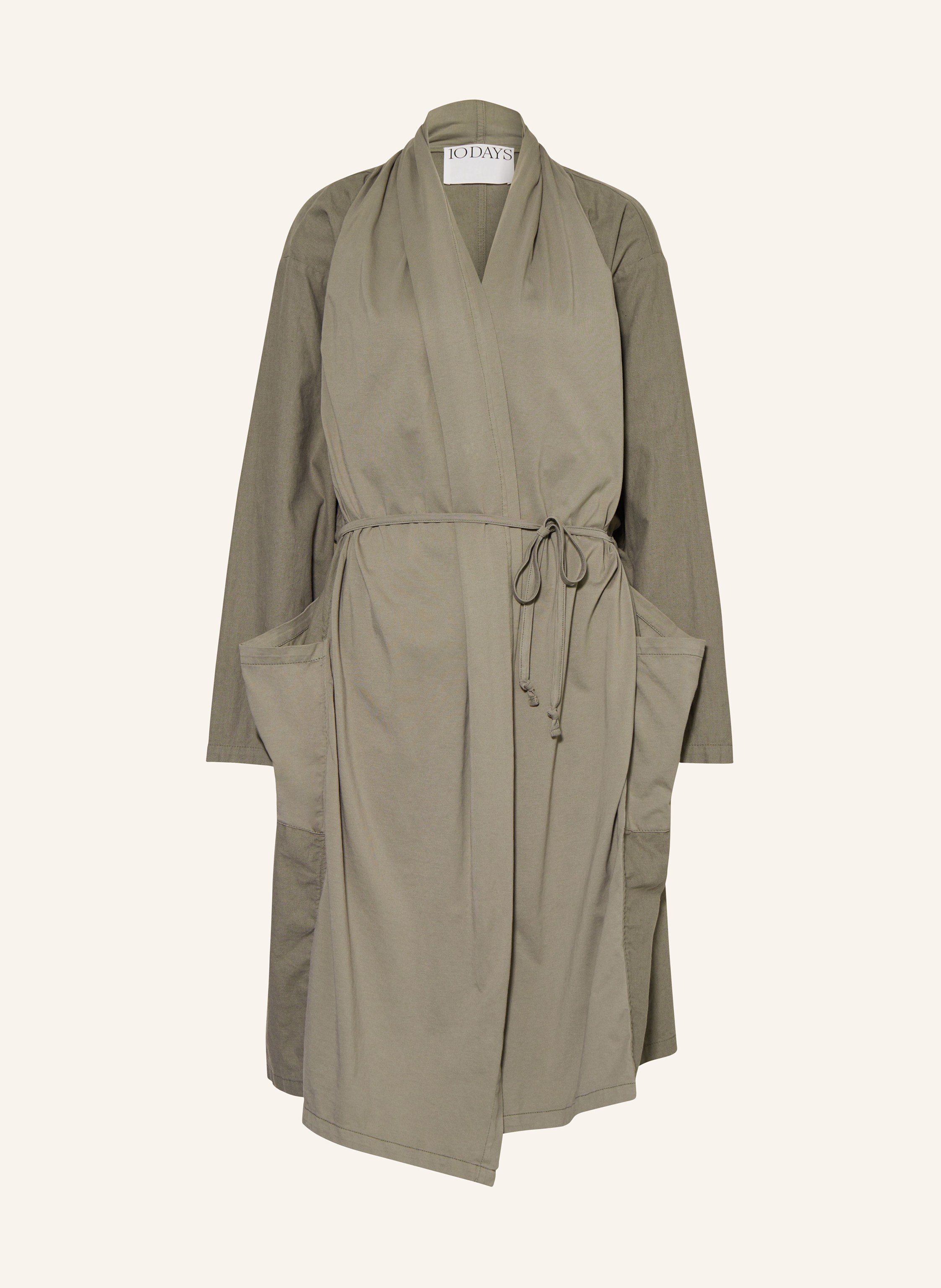 10DAYS Mantel mit Leinen in khaki