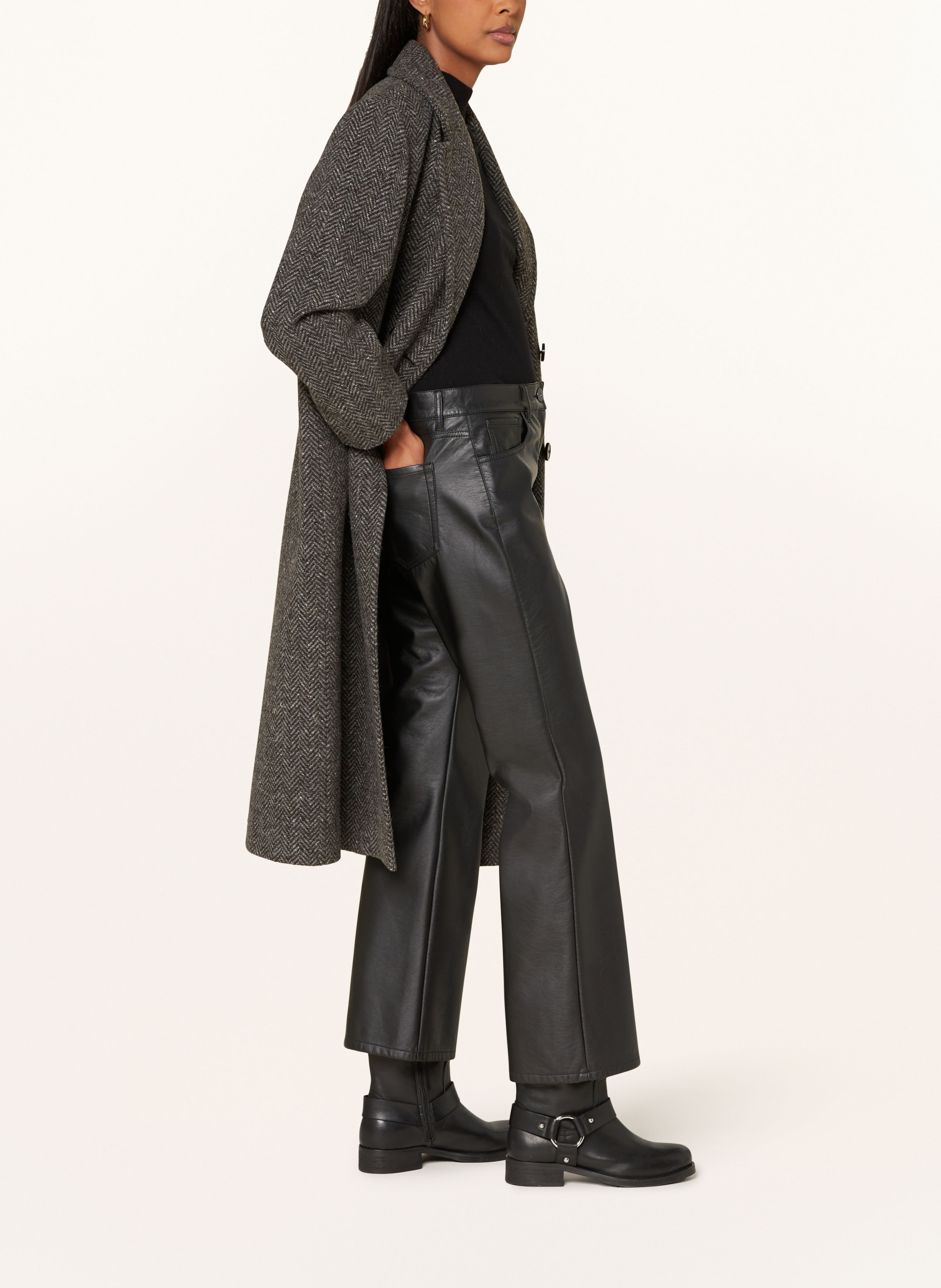 Thumbnail - Weekend Max Mara Hose Califfo In Lederoptik schwarz