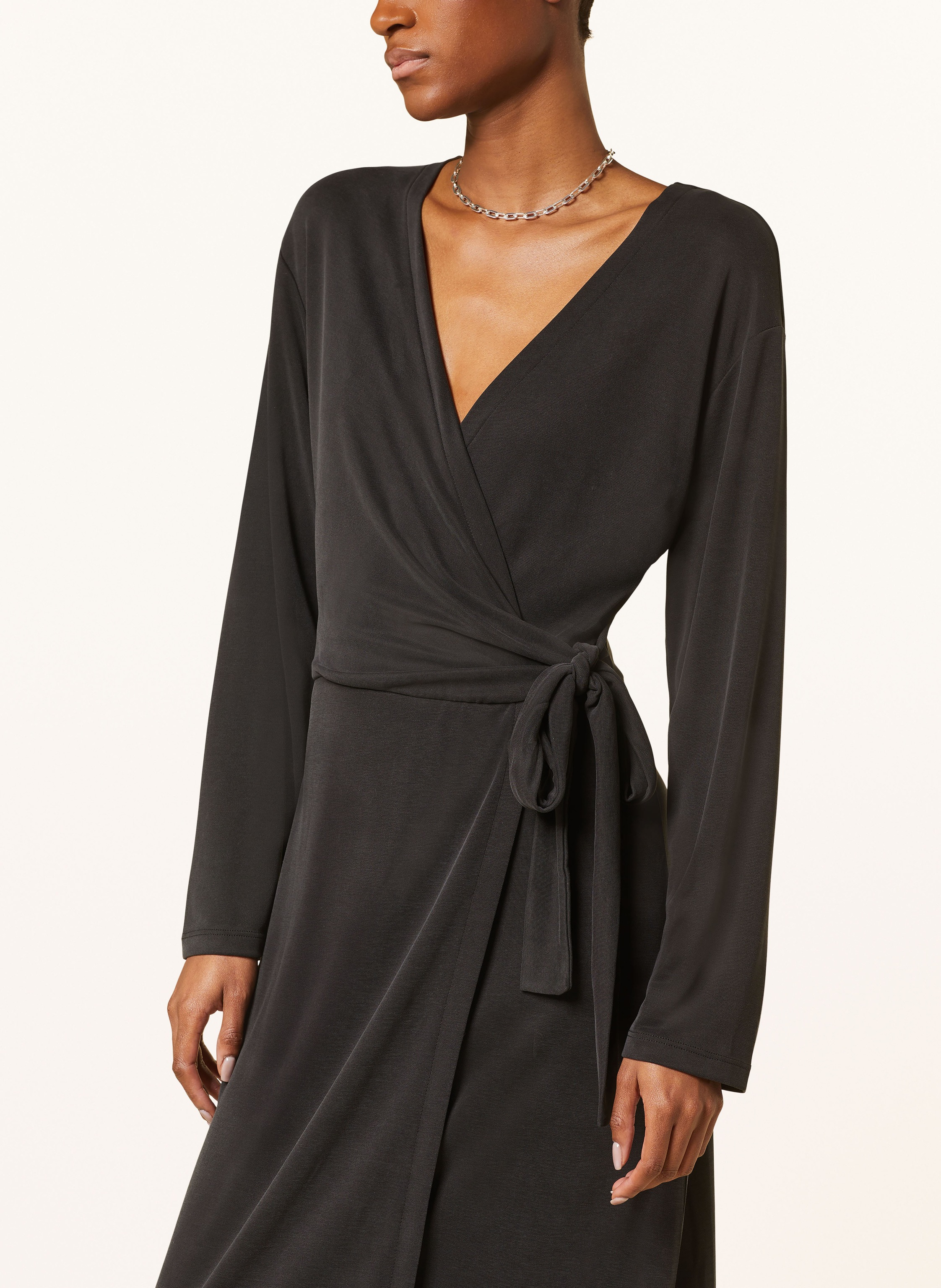Thumbnail - Msch Copenhagen Jerseykleid Mschadelona Lynette In Wickeloptik schwarz