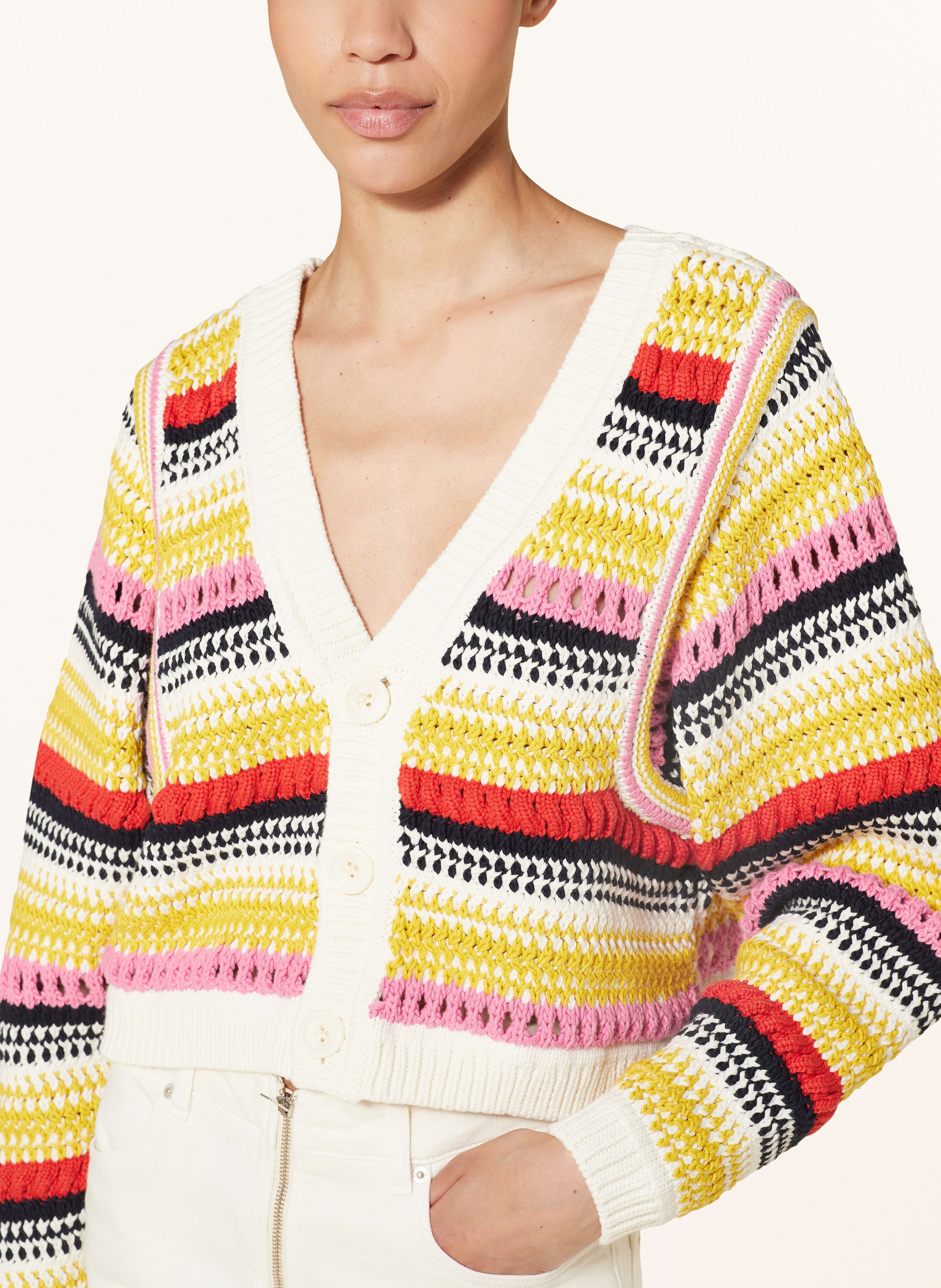 Thumbnail - Ba&Sh Cropped-Strickjacke Romy gelb