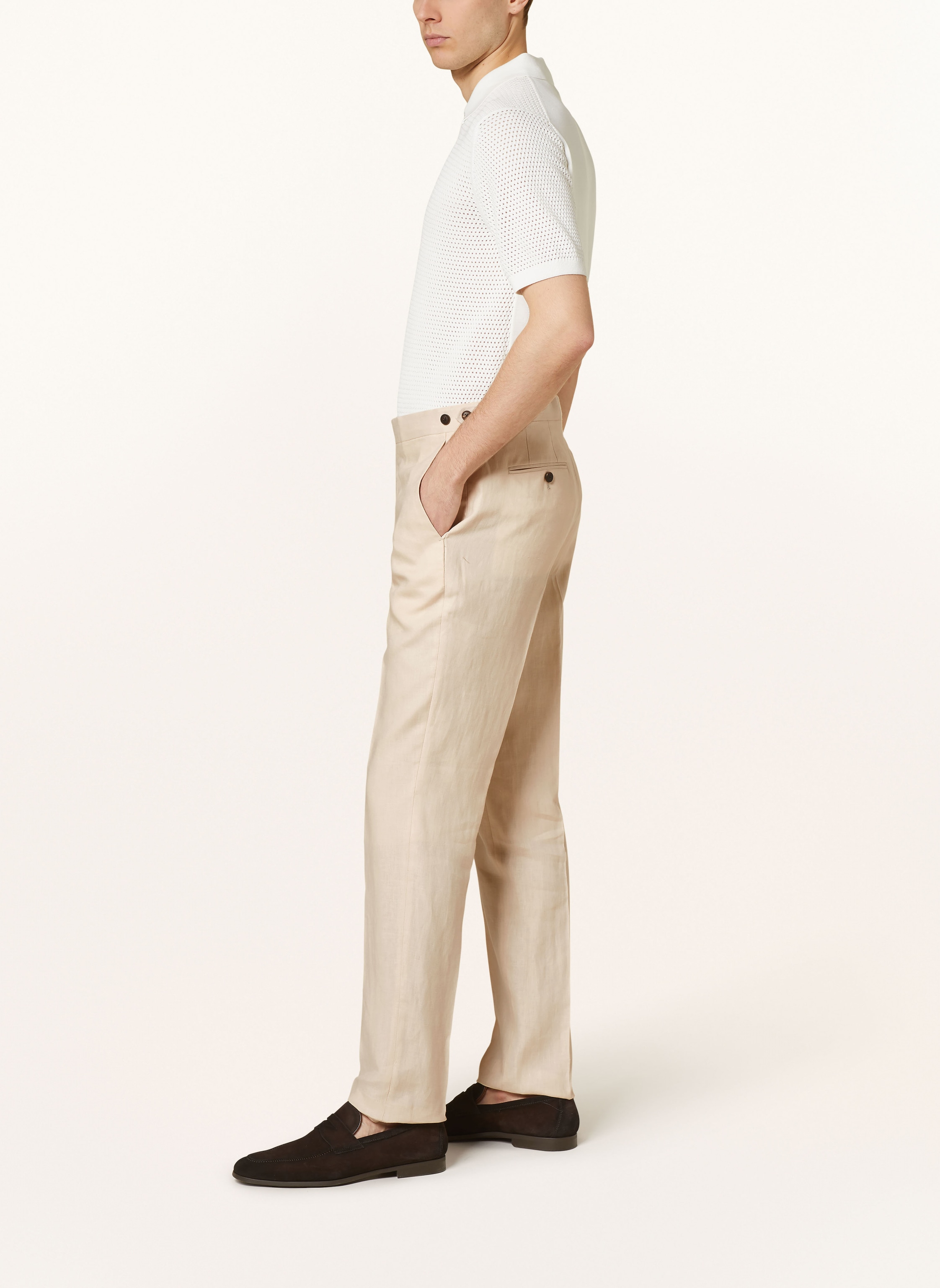 Thumbnail - Reiss Anzughose Kin Slim Fit Aus Leinen beige