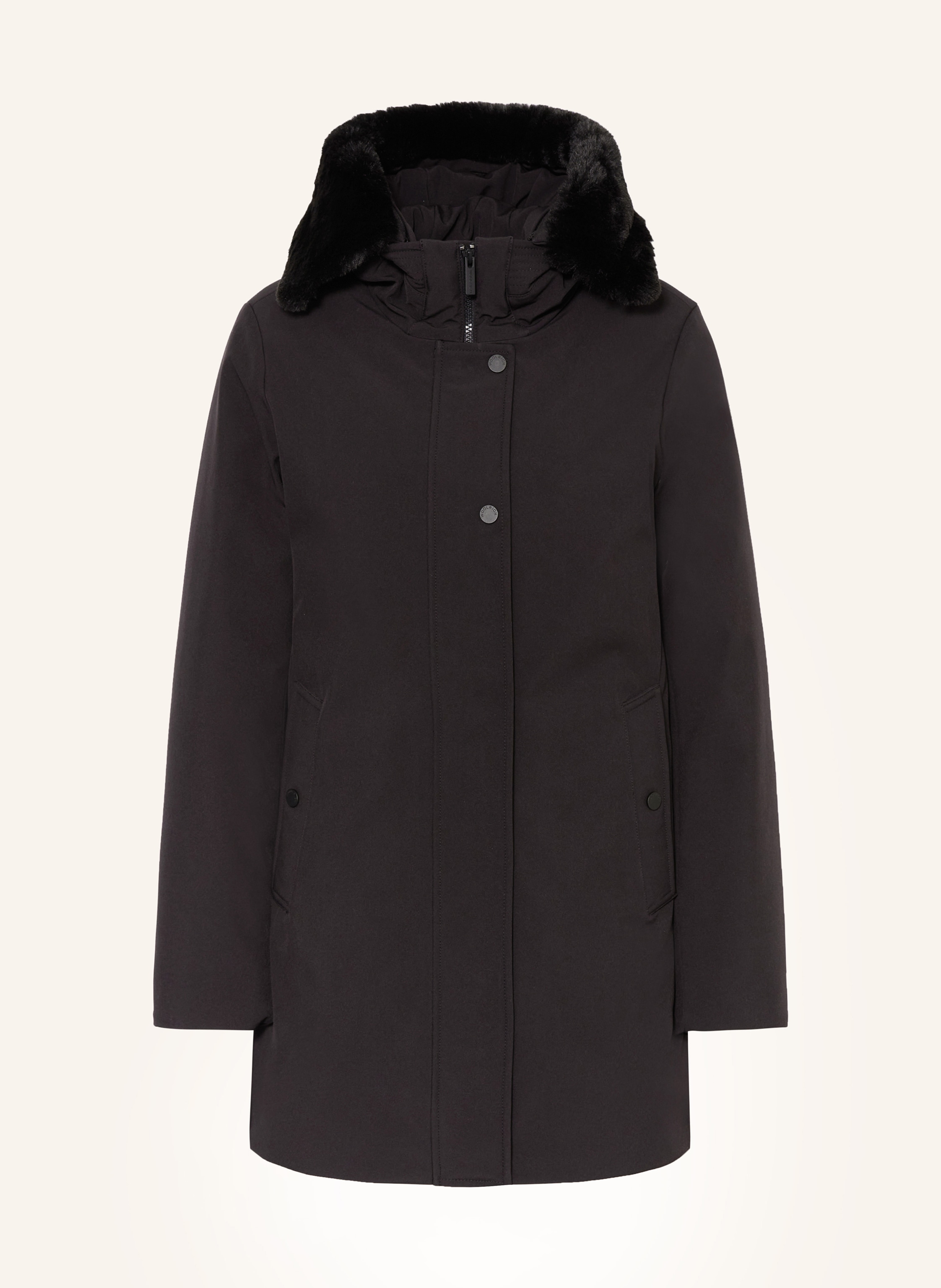 WOOLRICH Parka puchowa FIRTH ze skor jagni c kolor czarny