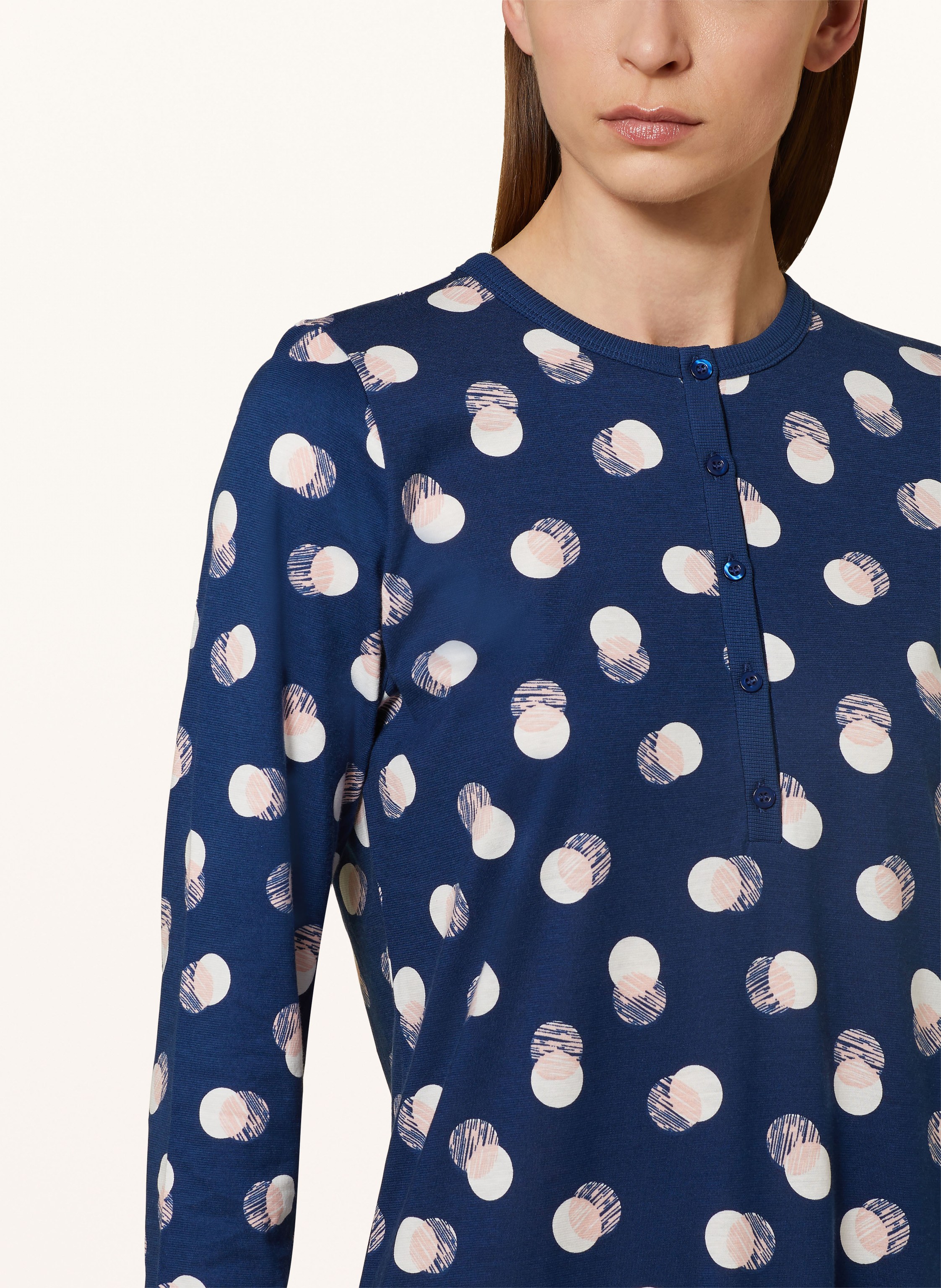 Thumbnail - Mey Nachthemd Serie Scribbled Dots blau