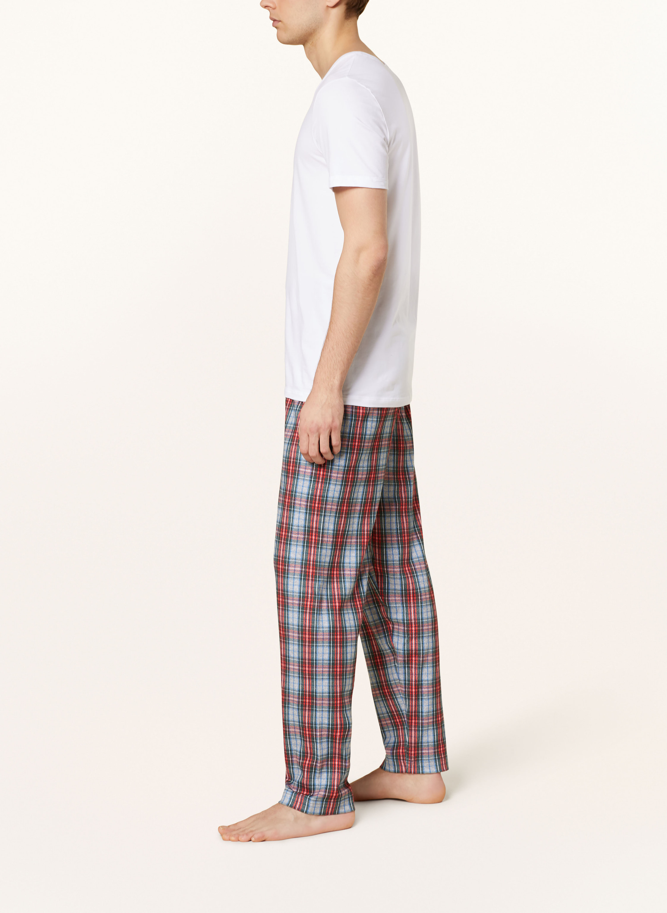 Thumbnail - Mey Schlafhose Serie Checkered Pattern Aus Flanell grau