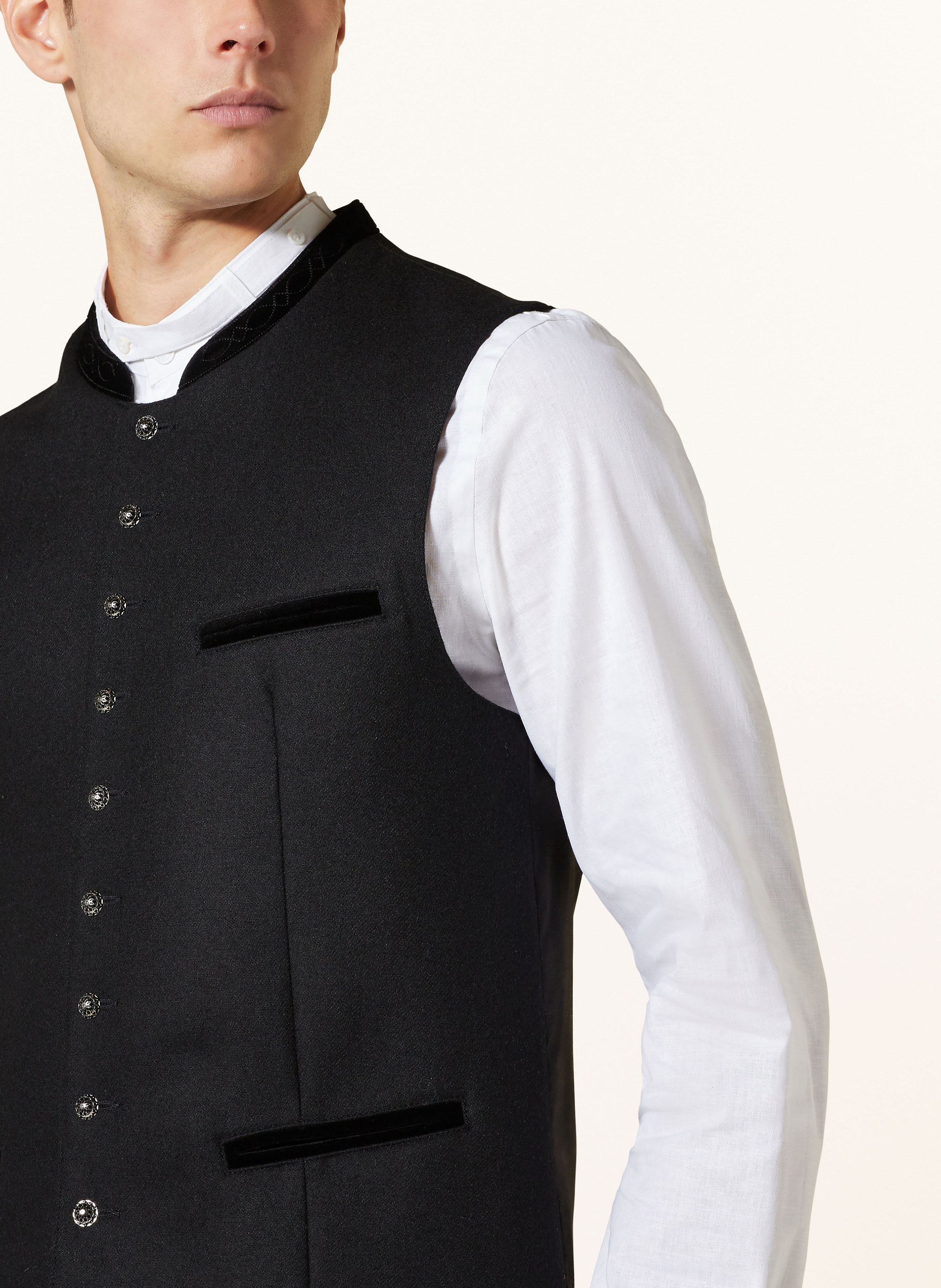 Thumbnail - Hammerschmid Trachtenweste Manuel Extra Slim Fit schwarz