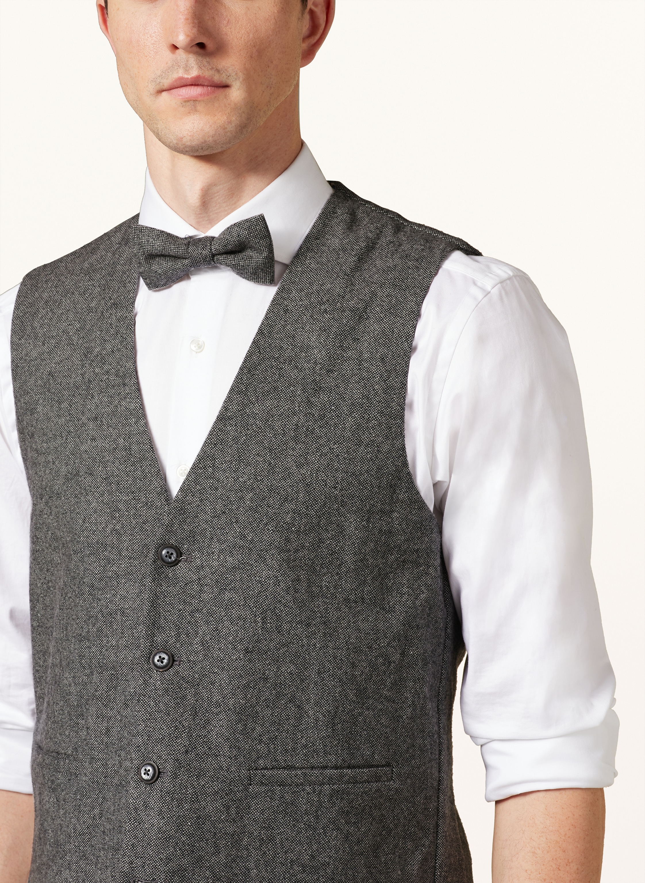 Thumbnail - Prince Bowtie Set: Anzugweste, Fliege Und Einstecktuch grau
