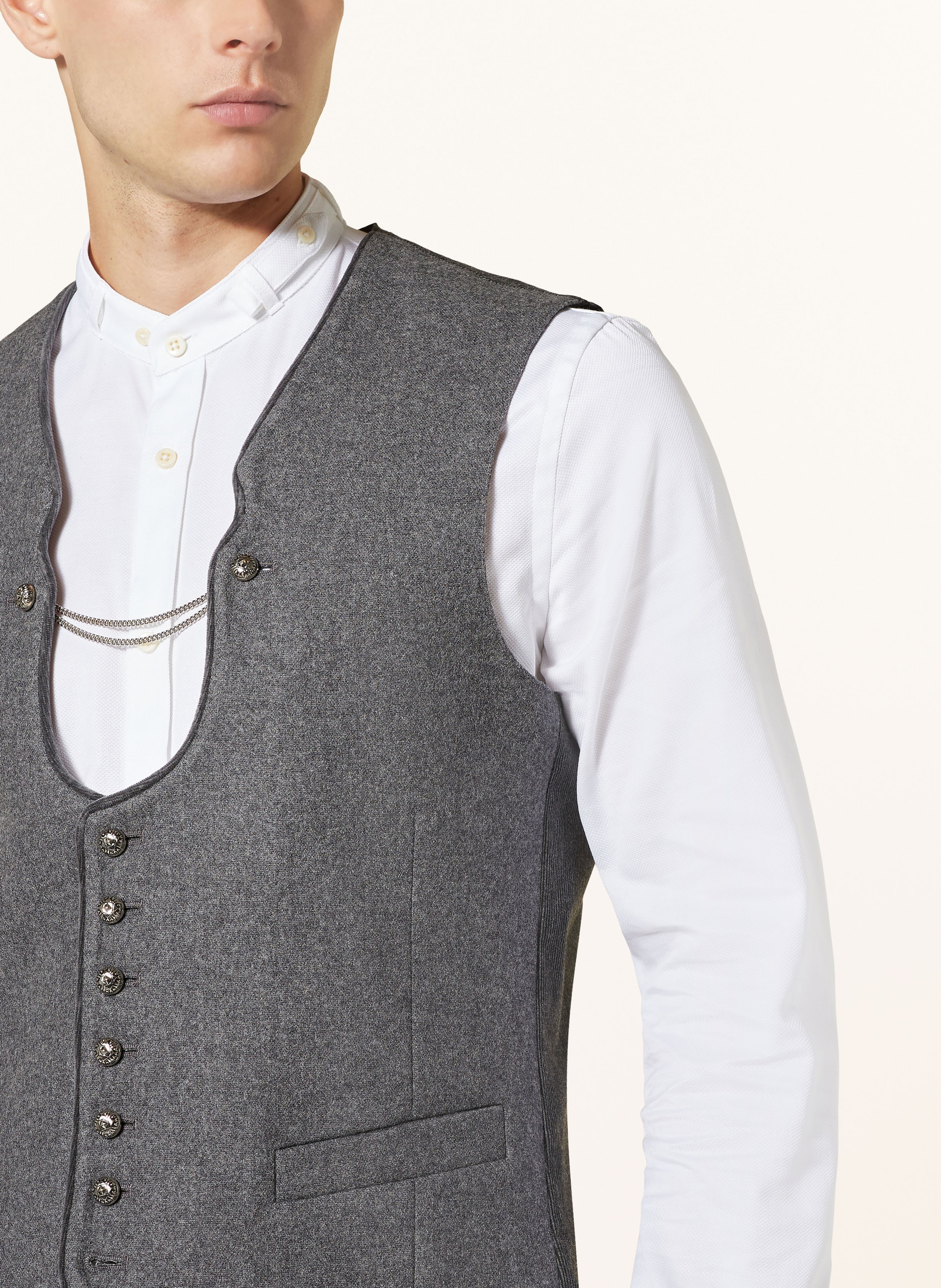 Thumbnail - Hammerschmid Trachtenweste Vizenz Slim Fit grau