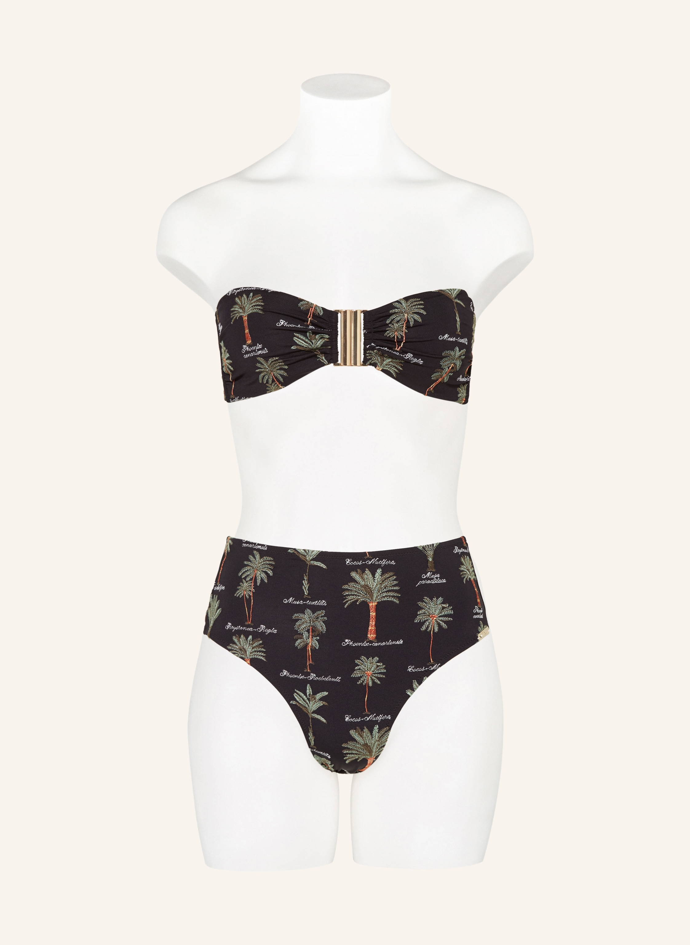 Thumbnail - Watercult Bandeau-Bikini-Top Art Herbaria schwarz