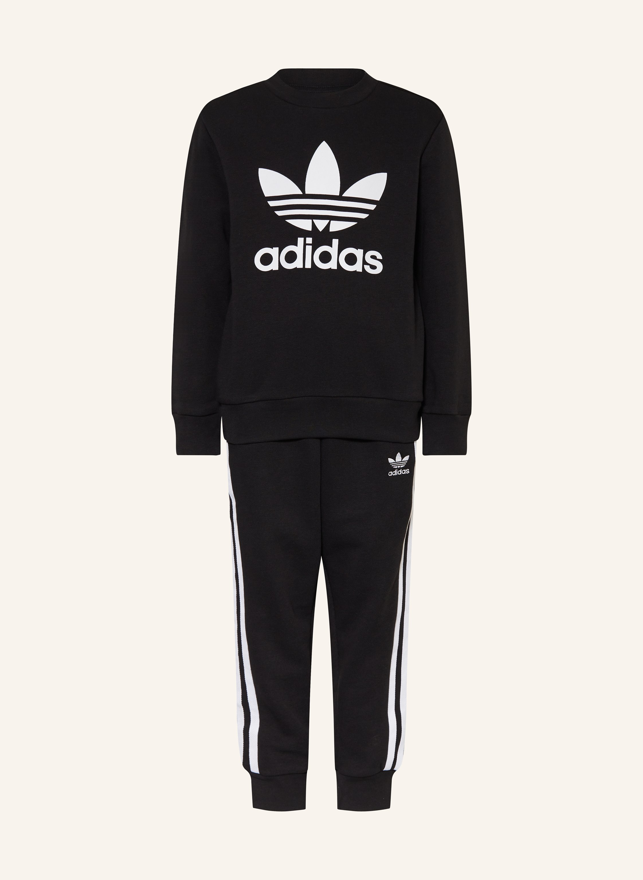 adidas Originals Set CREW Sweatshirt und Sweatpants in schwarz weiss
