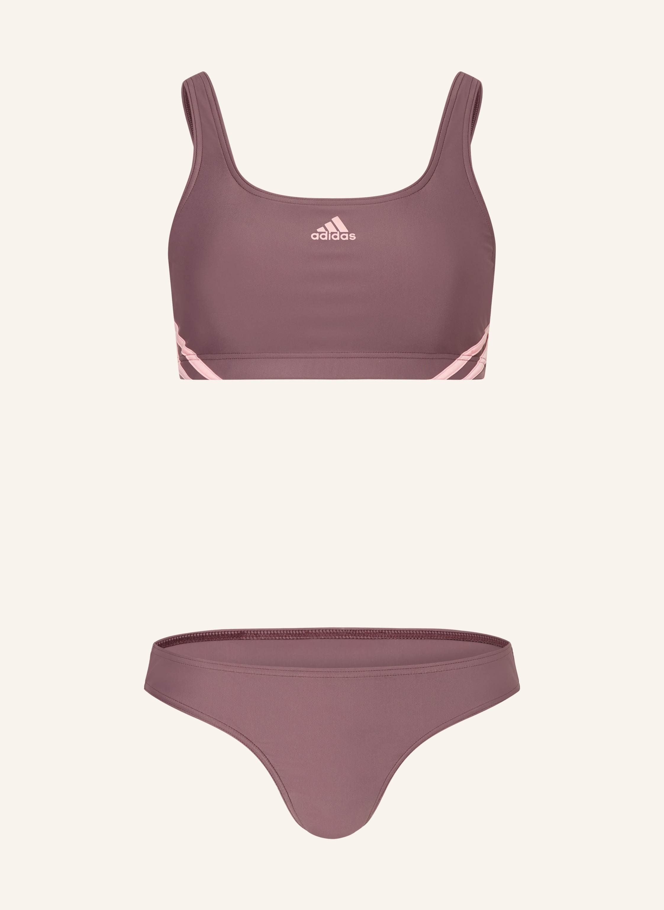 adidas Bustier Bikini 3 STREIFEN SPORTY in fuchsia