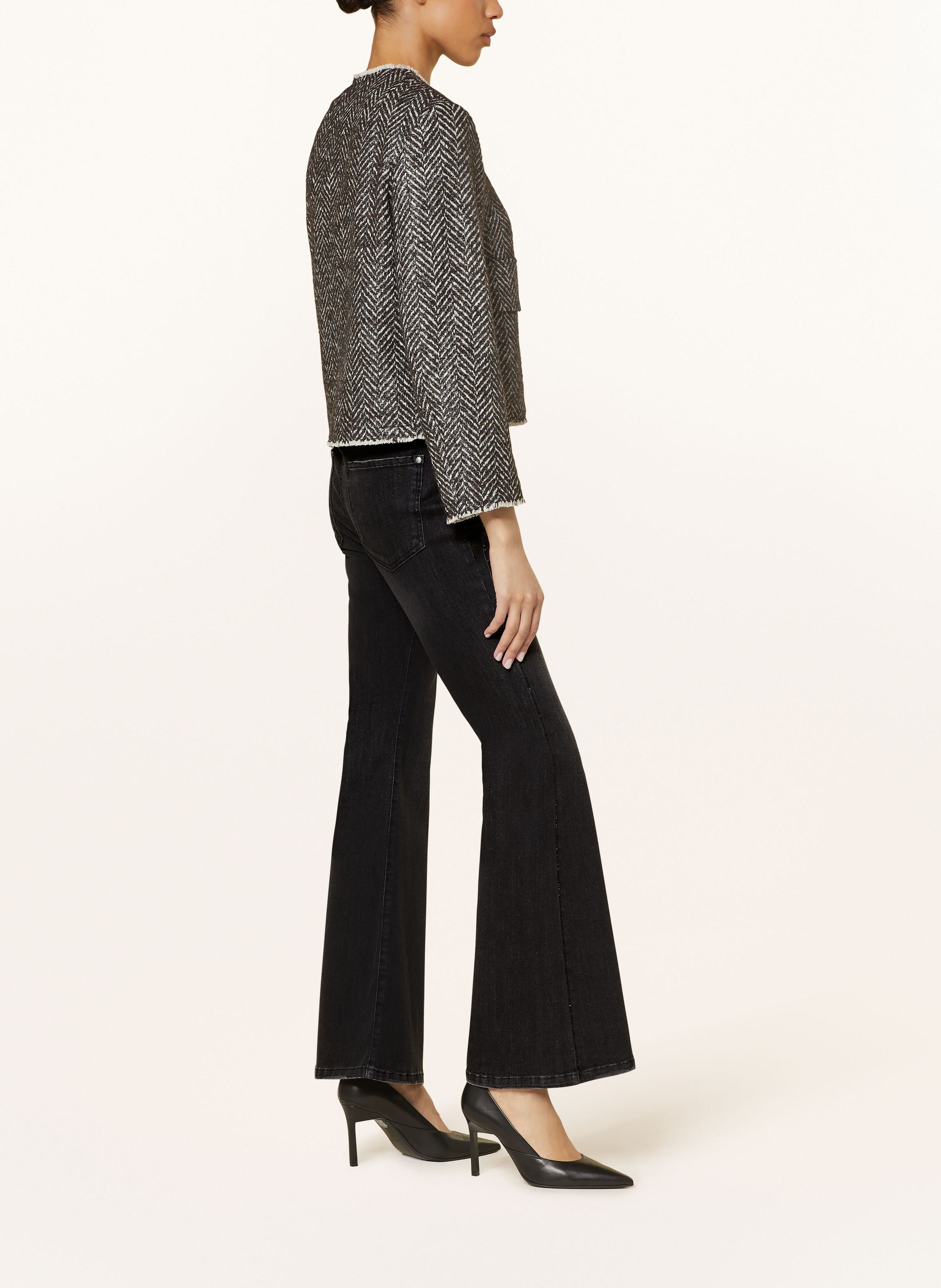 Thumbnail - Luisa Cerano Bootcut Jeans Mit Schmucksteinen schwarz