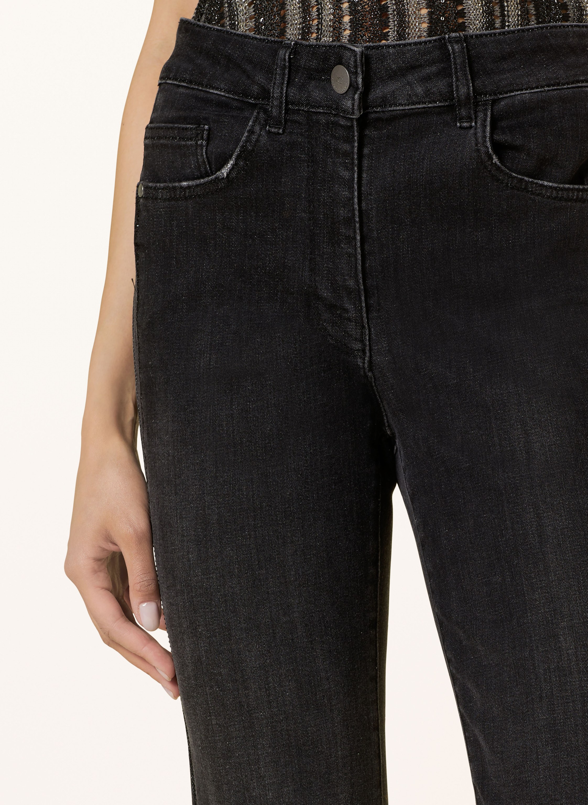 Thumbnail - Luisa Cerano Bootcut Jeans Mit Schmucksteinen schwarz