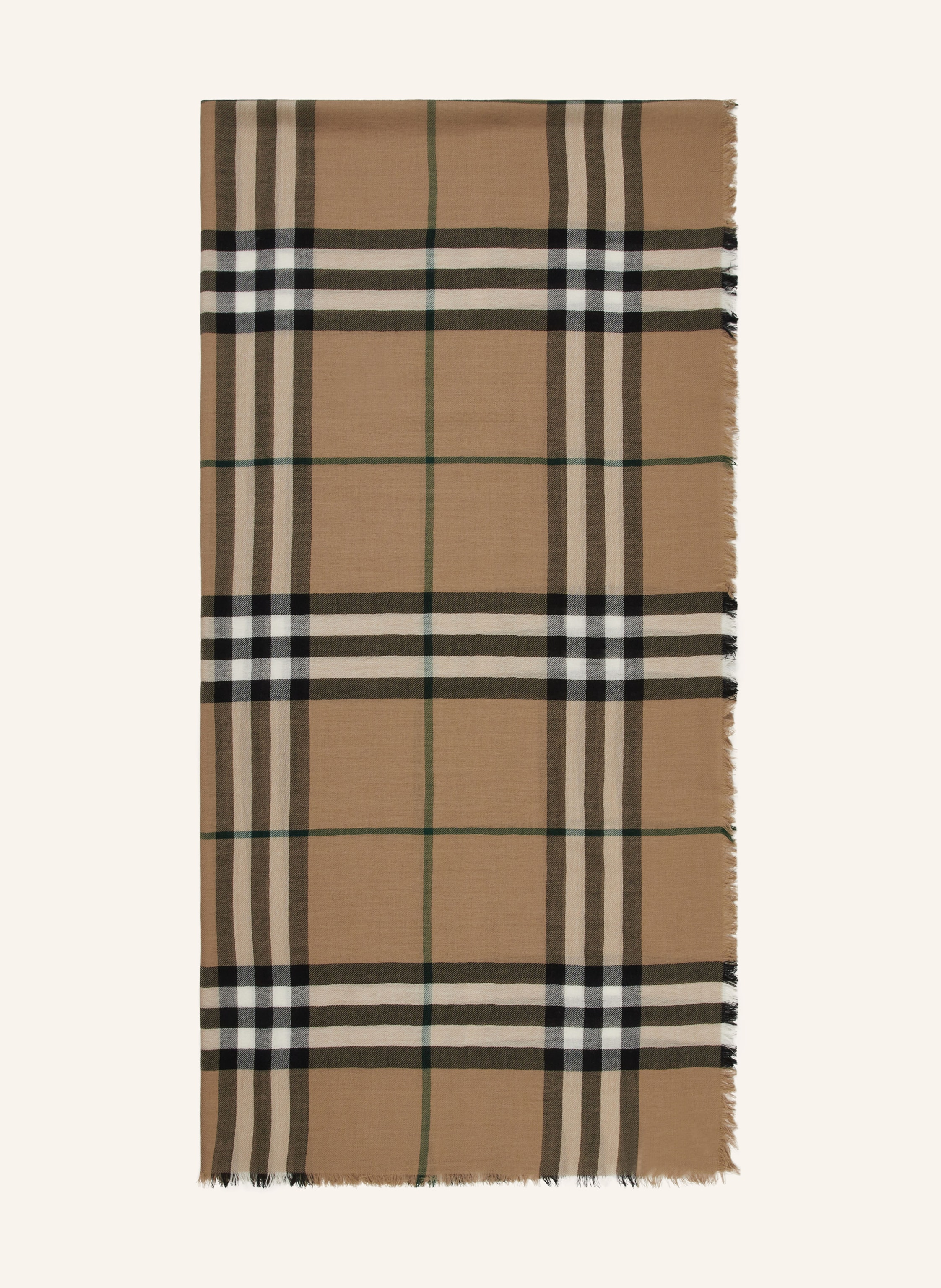 BURBERRY Scarf in khaki cream black