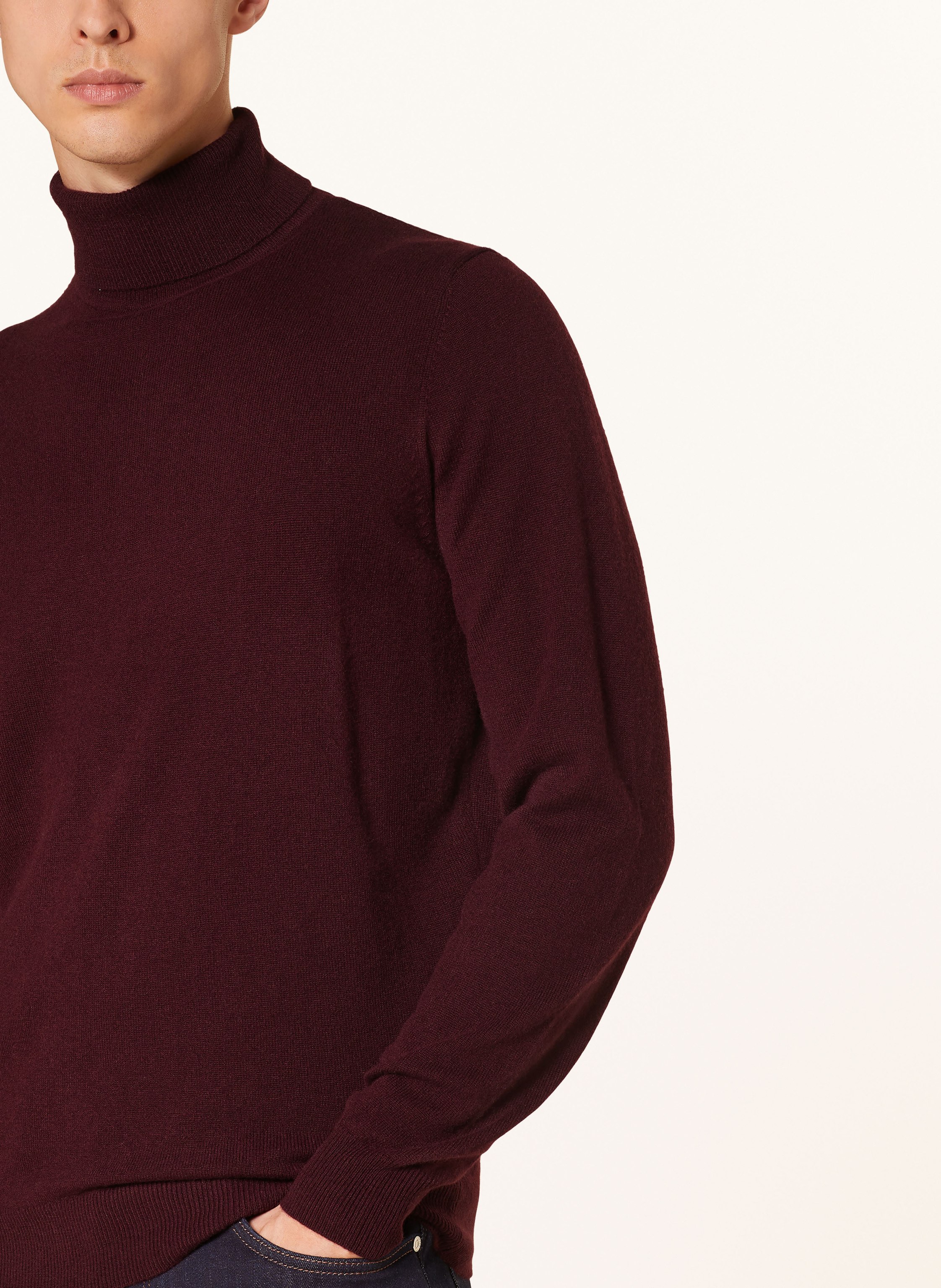 Thumbnail - Strokesman's Rollkragenpullover Aus Cashmere rot
