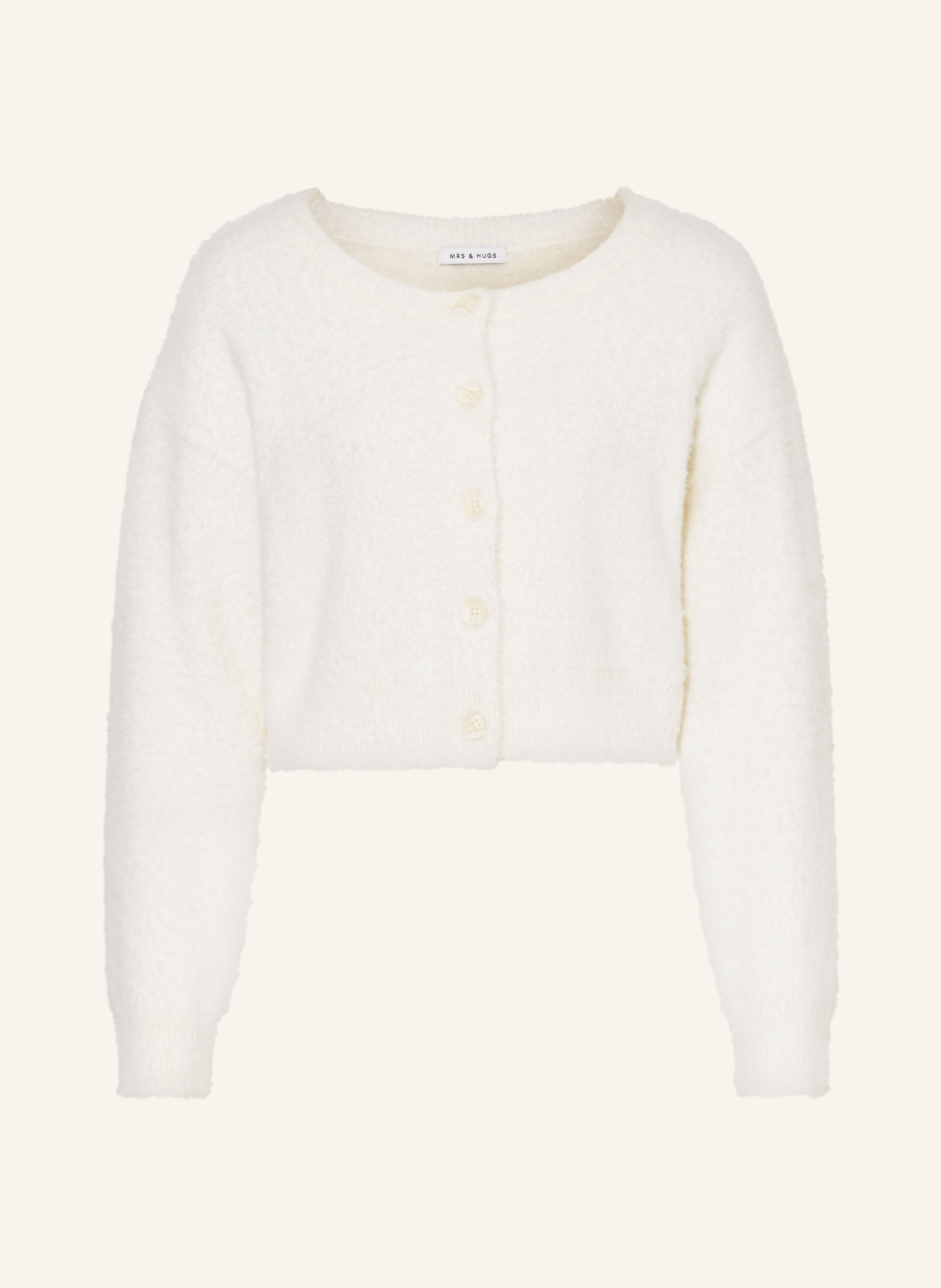 White fluffy cropped cardigan top