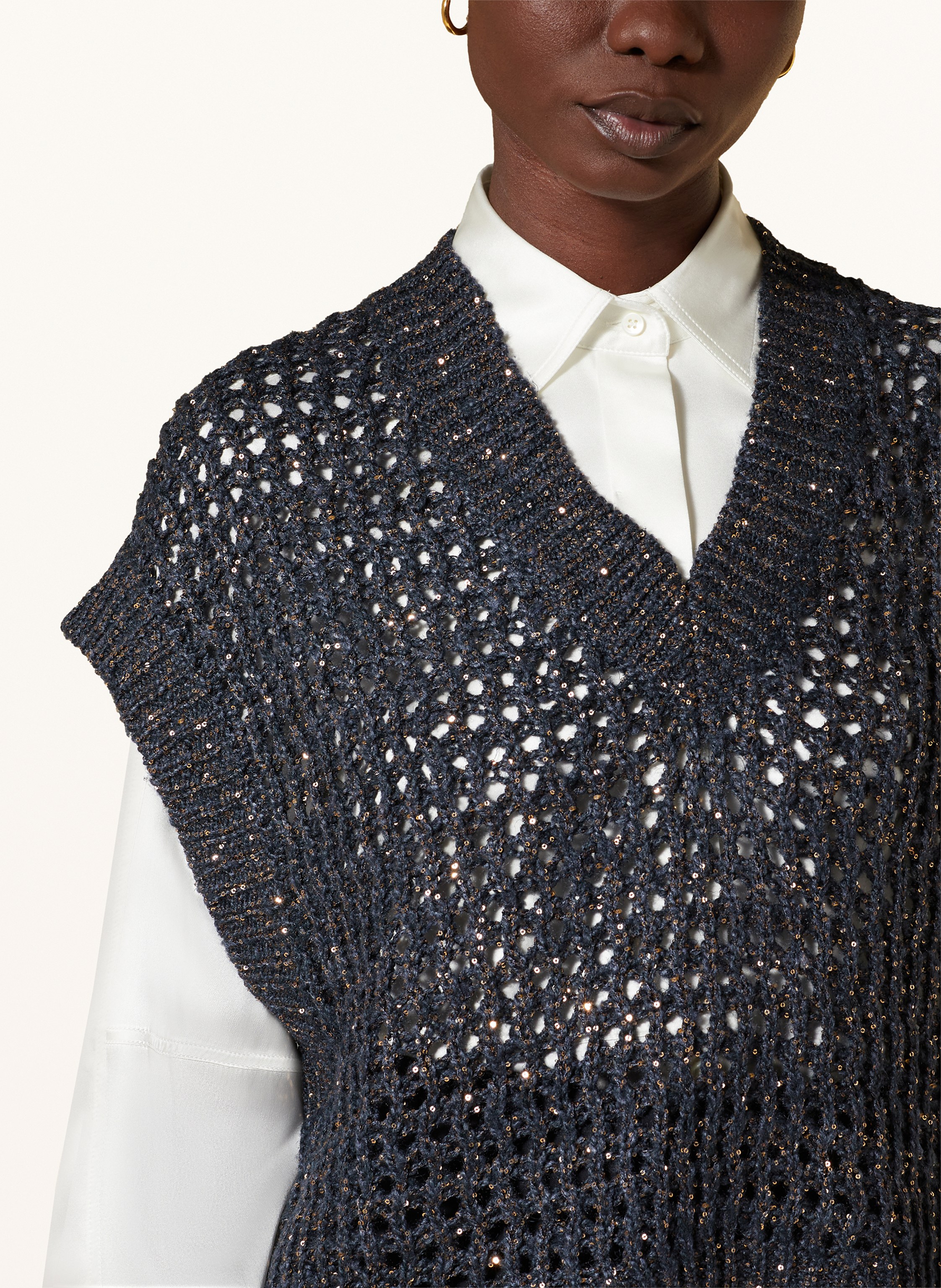 Thumbnail - Brunello Cucinelli Strickshirt Mit Seide Und Leinen blau