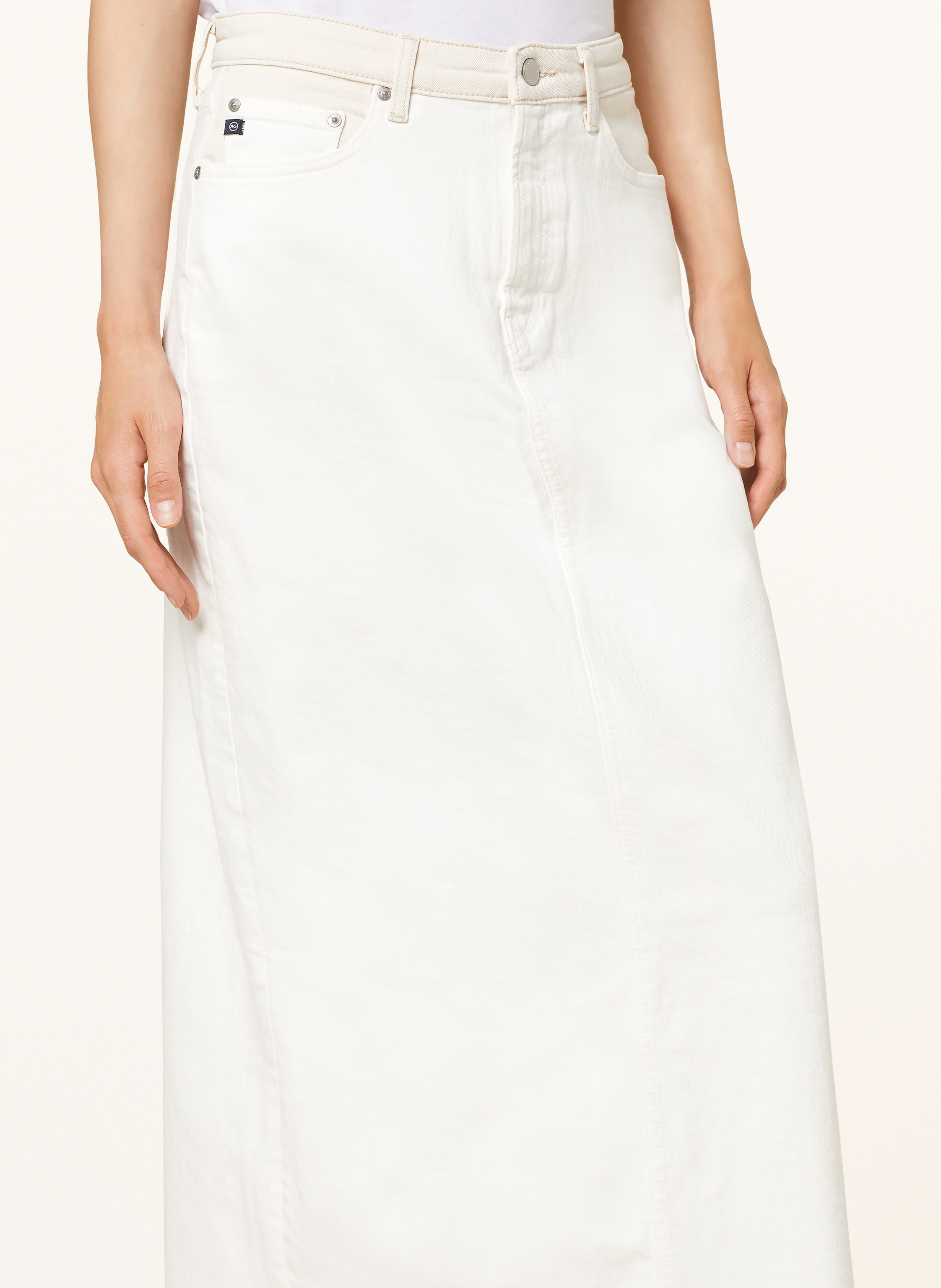 Thumbnail - Ag Jeans Jeansrock Skirt Long Two Tone weiss