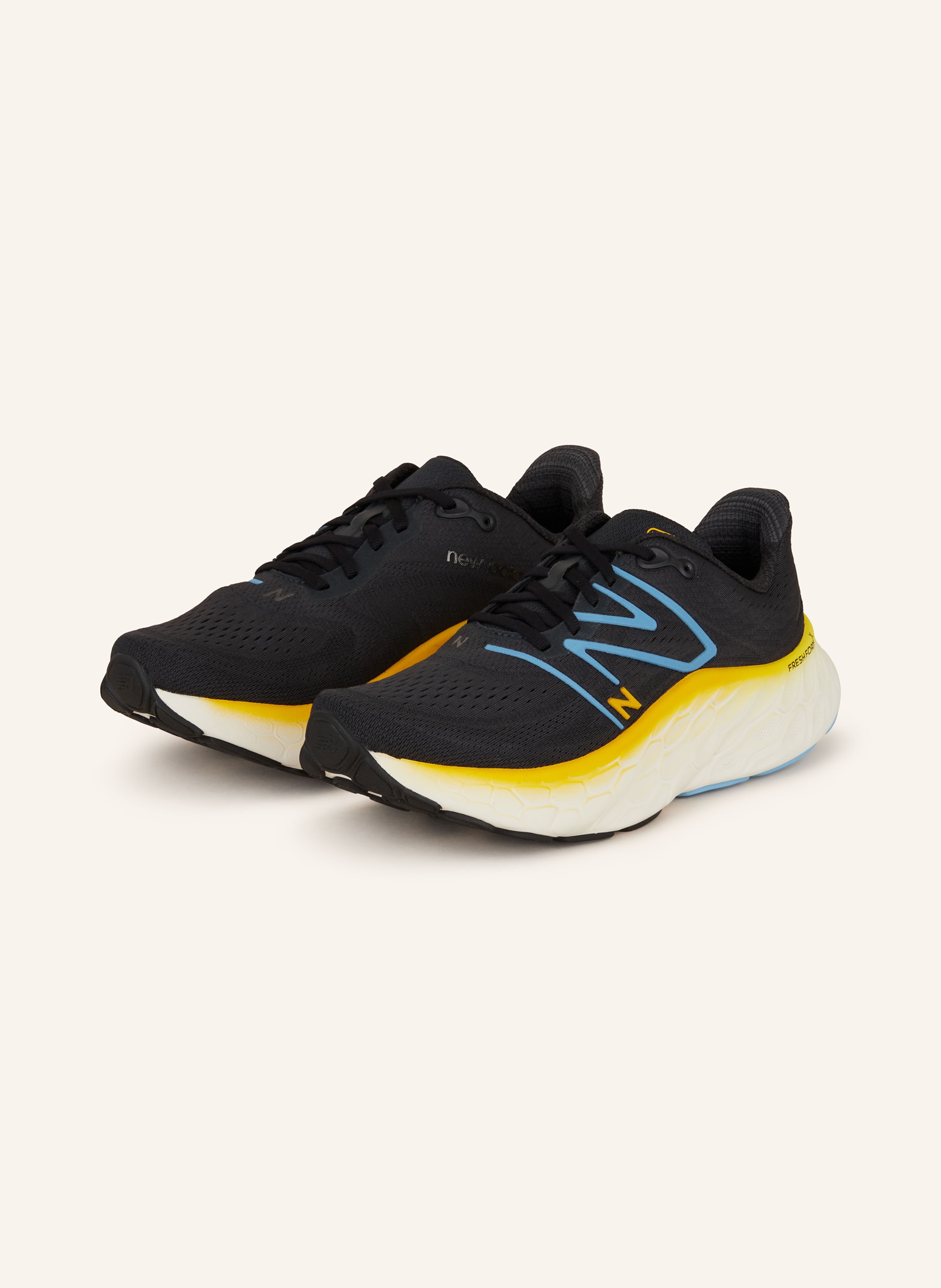 new balance Laufschuhe FRESH FOAM X MORE V4 in schwarz/ blau/ gelb