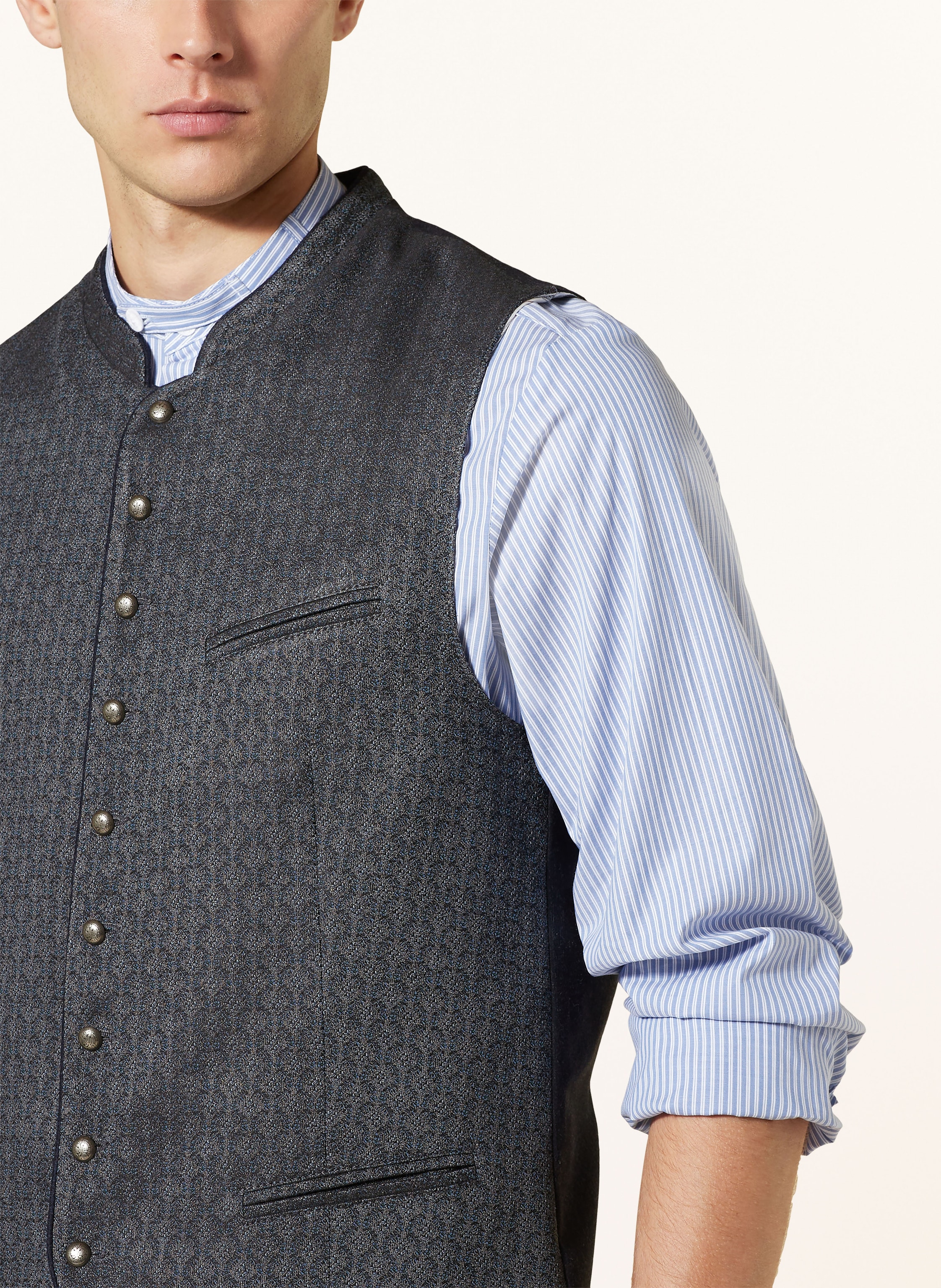 Thumbnail - Johann & Johanna Trachtenweste Slim Fit blau