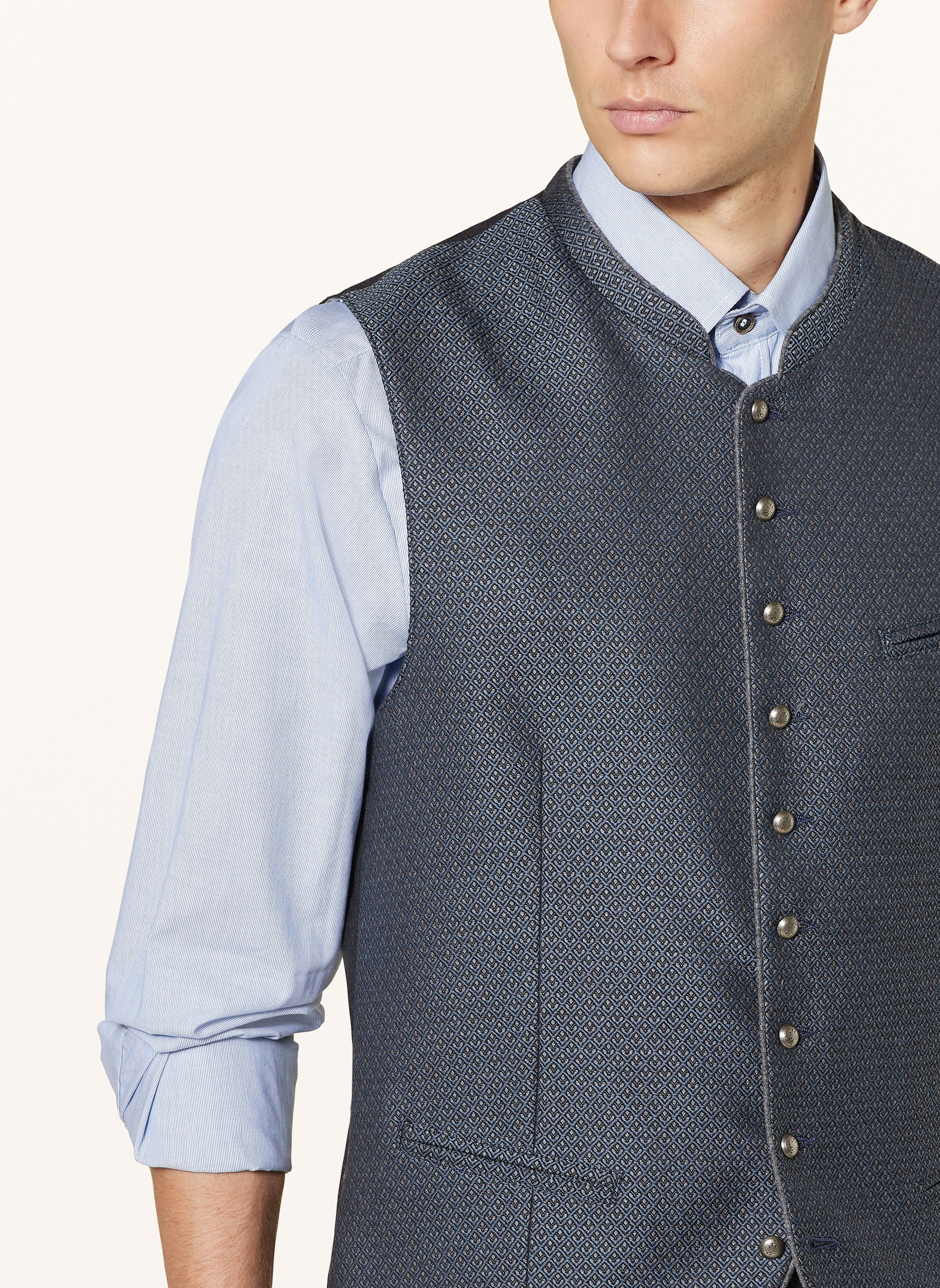 Thumbnail - Johann & Johanna Trachtenweste Slim Fit grau