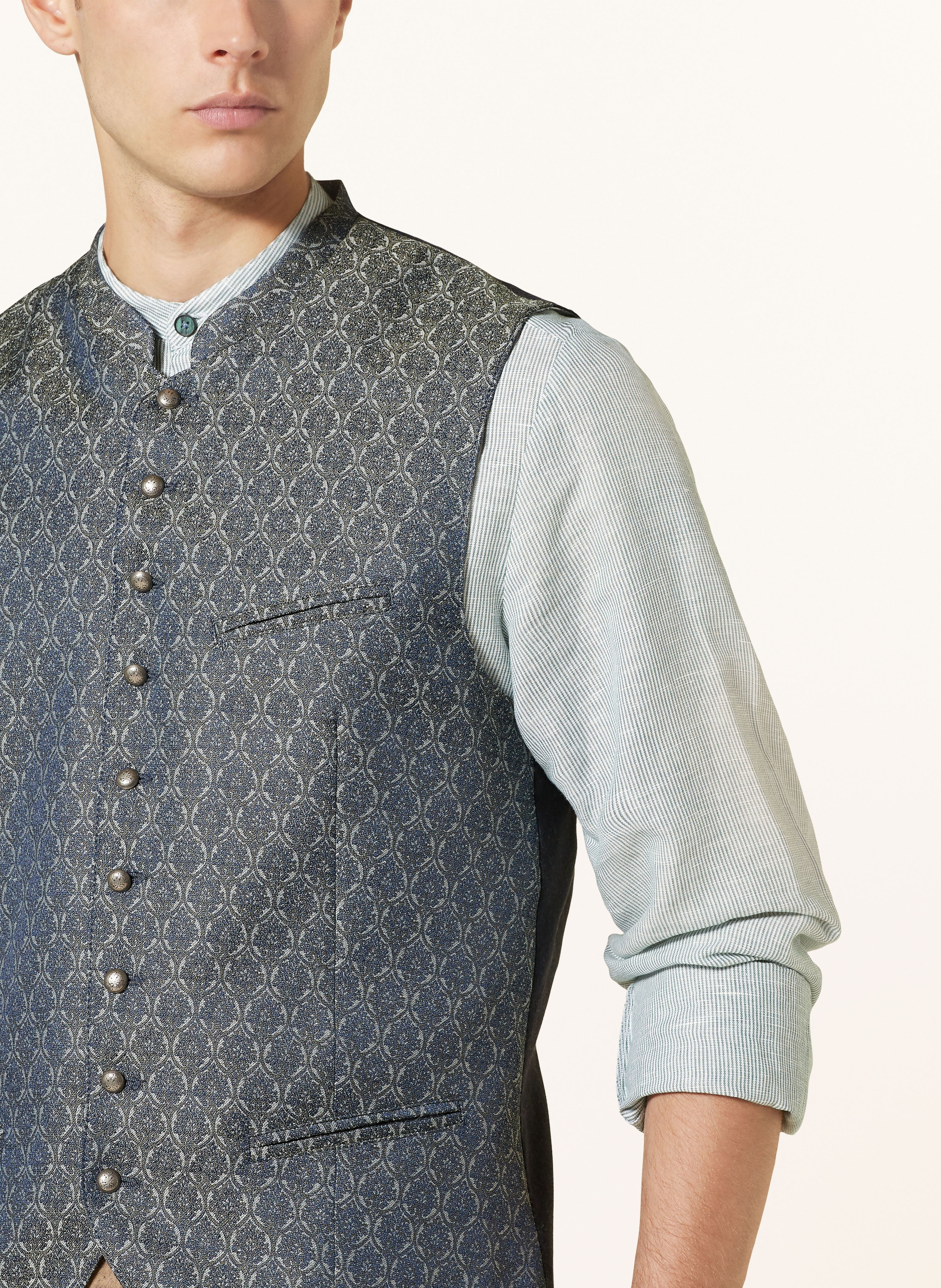 Thumbnail - Johann & Johanna Trachtenweste Slim Fit blau