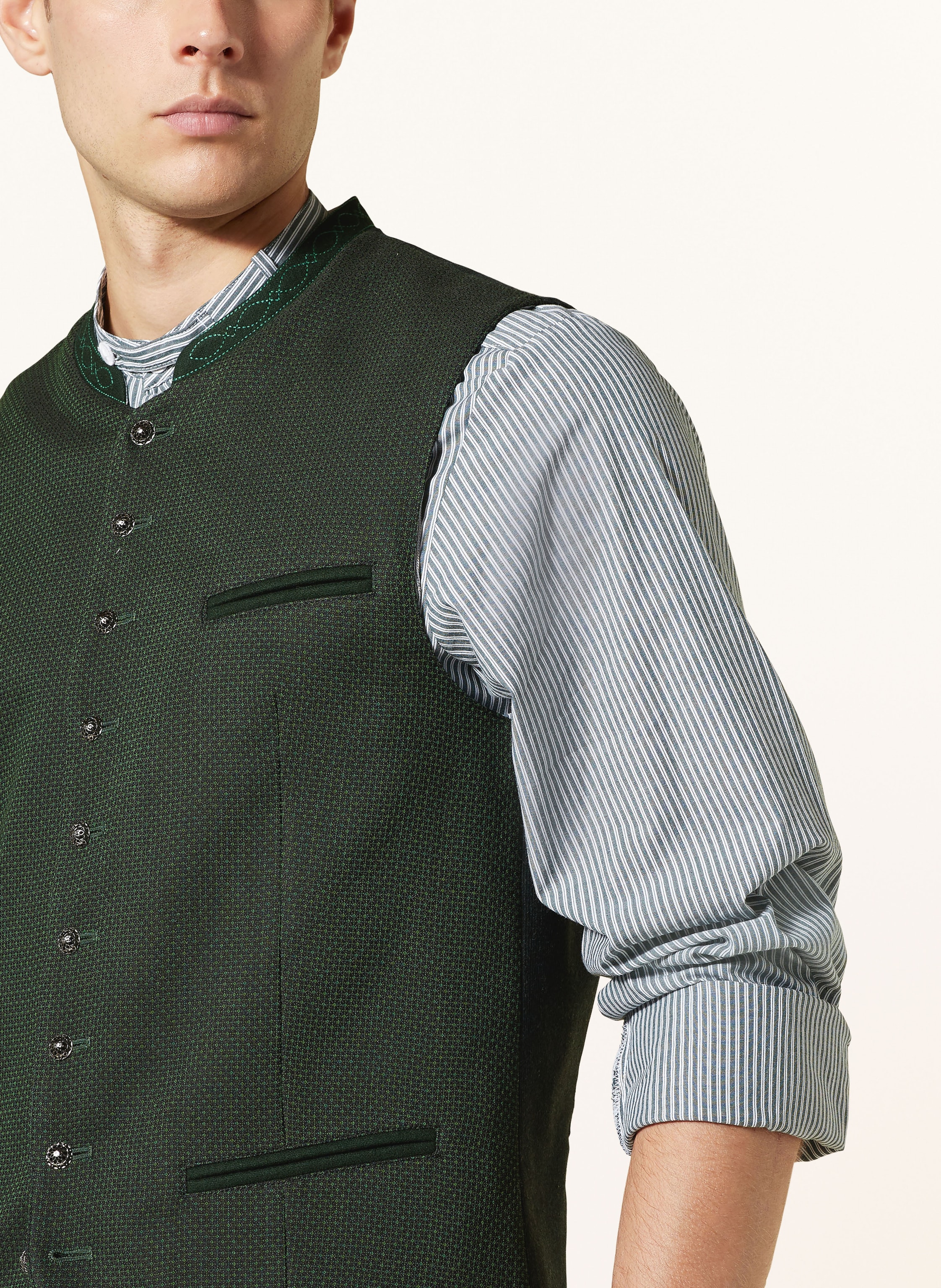 Thumbnail - Hammerschmid Trachtenweste Mirko Slim Fit gruen