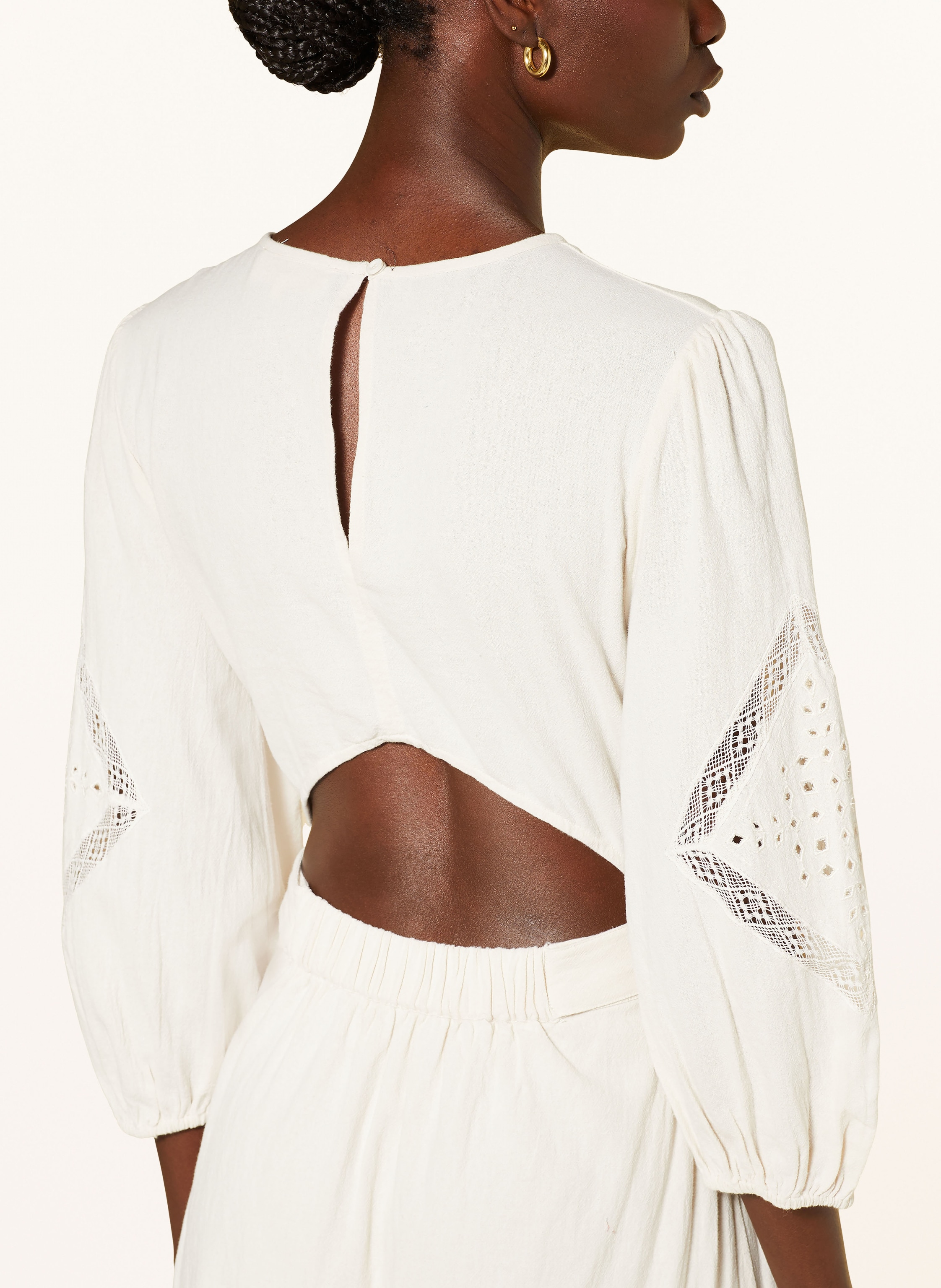 Thumbnail - Ba&Sh Kleid Elvina Mit 3/4-Arm Und Cut-Out weiss