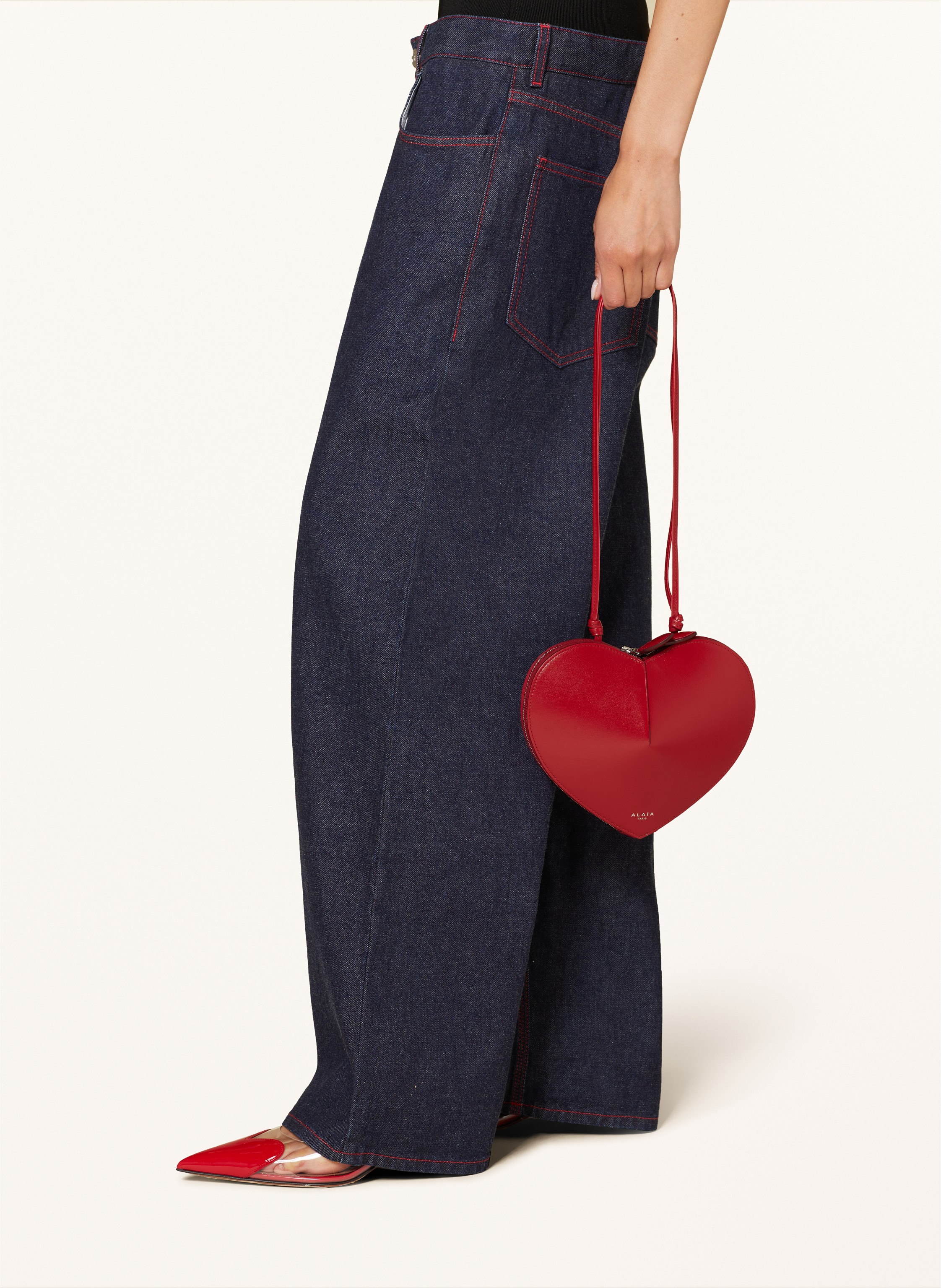 Thumbnail - Alaïa Umhängetasche Le Coeur rot