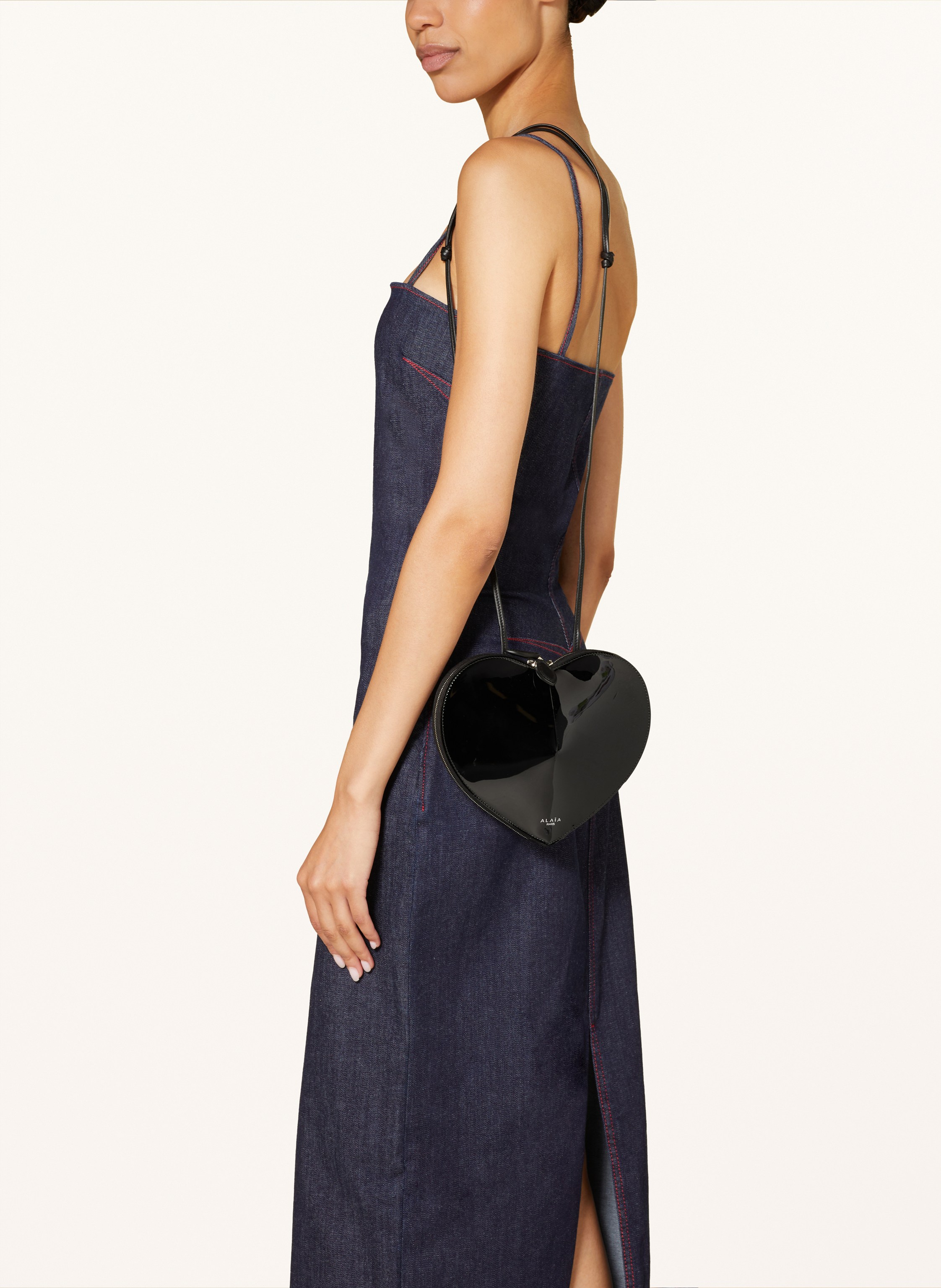 Thumbnail - Alaïa Umhängetasche Le Coeur schwarz