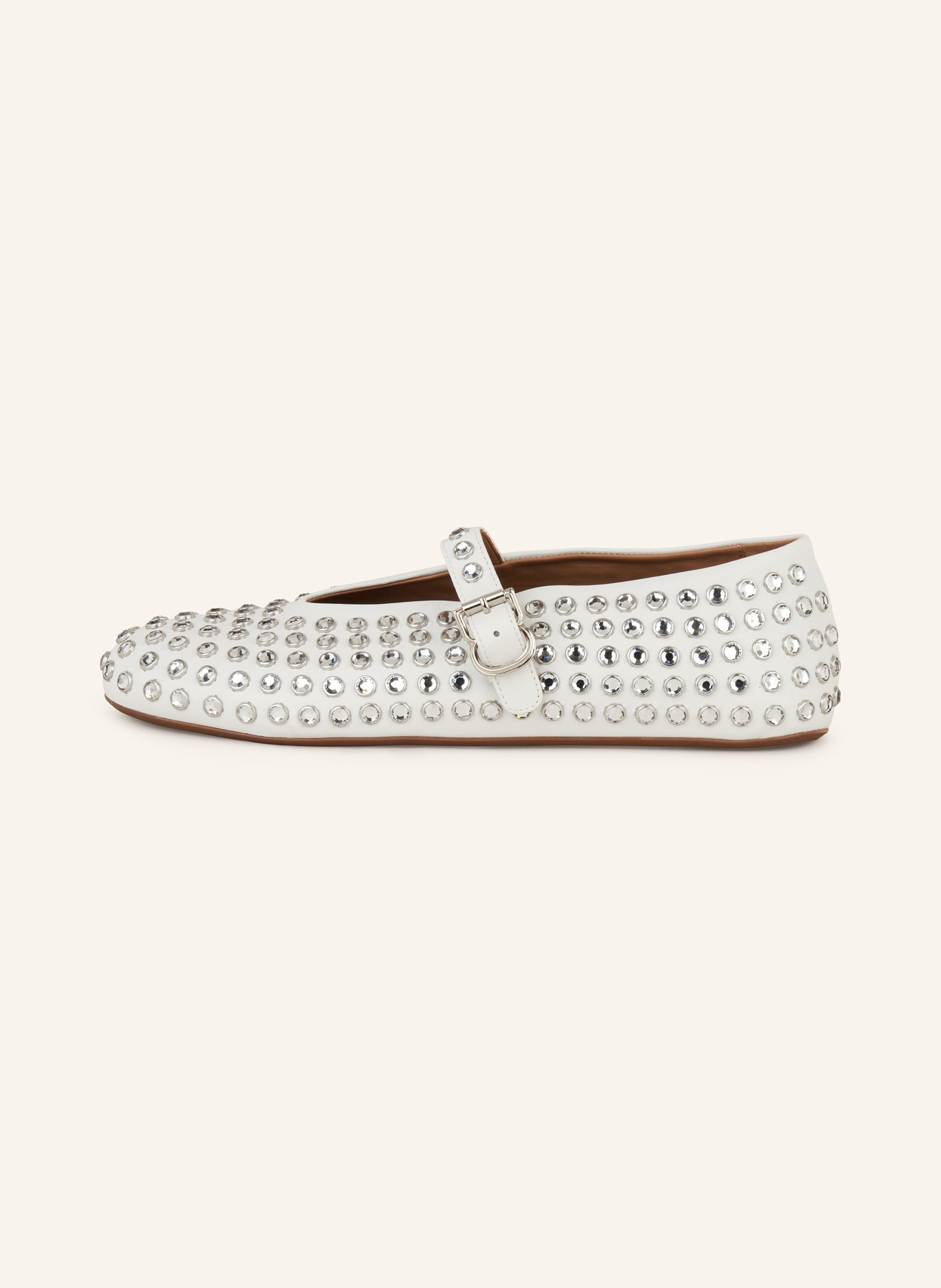 Thumbnail - Alaïa Ballerinas Mit Schmucksteinen weiss