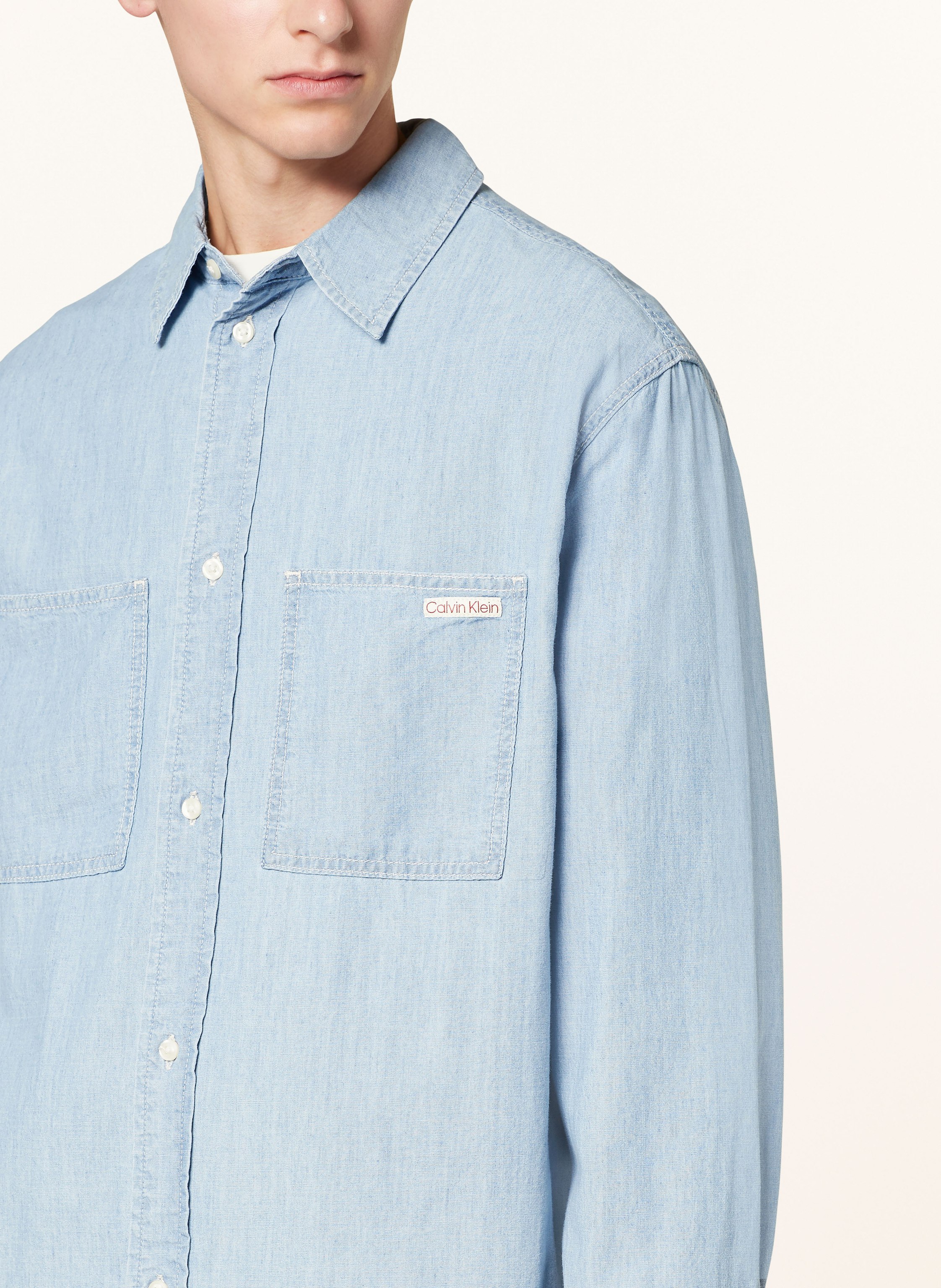 Thumbnail - Calvin Klein Jeans Hemd Comfort Fit In Jeansoptik blau